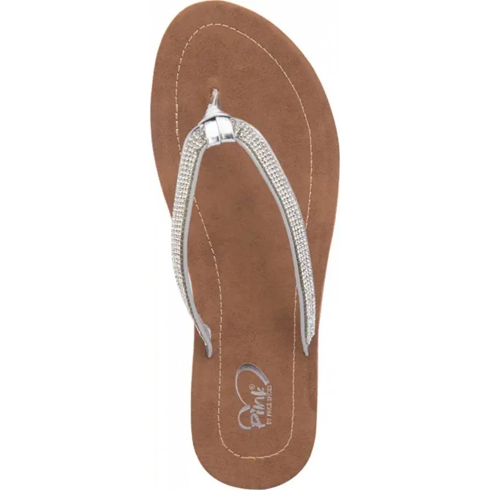 Sandalia casual dama plata Pink By Price Shoes modelo 7173