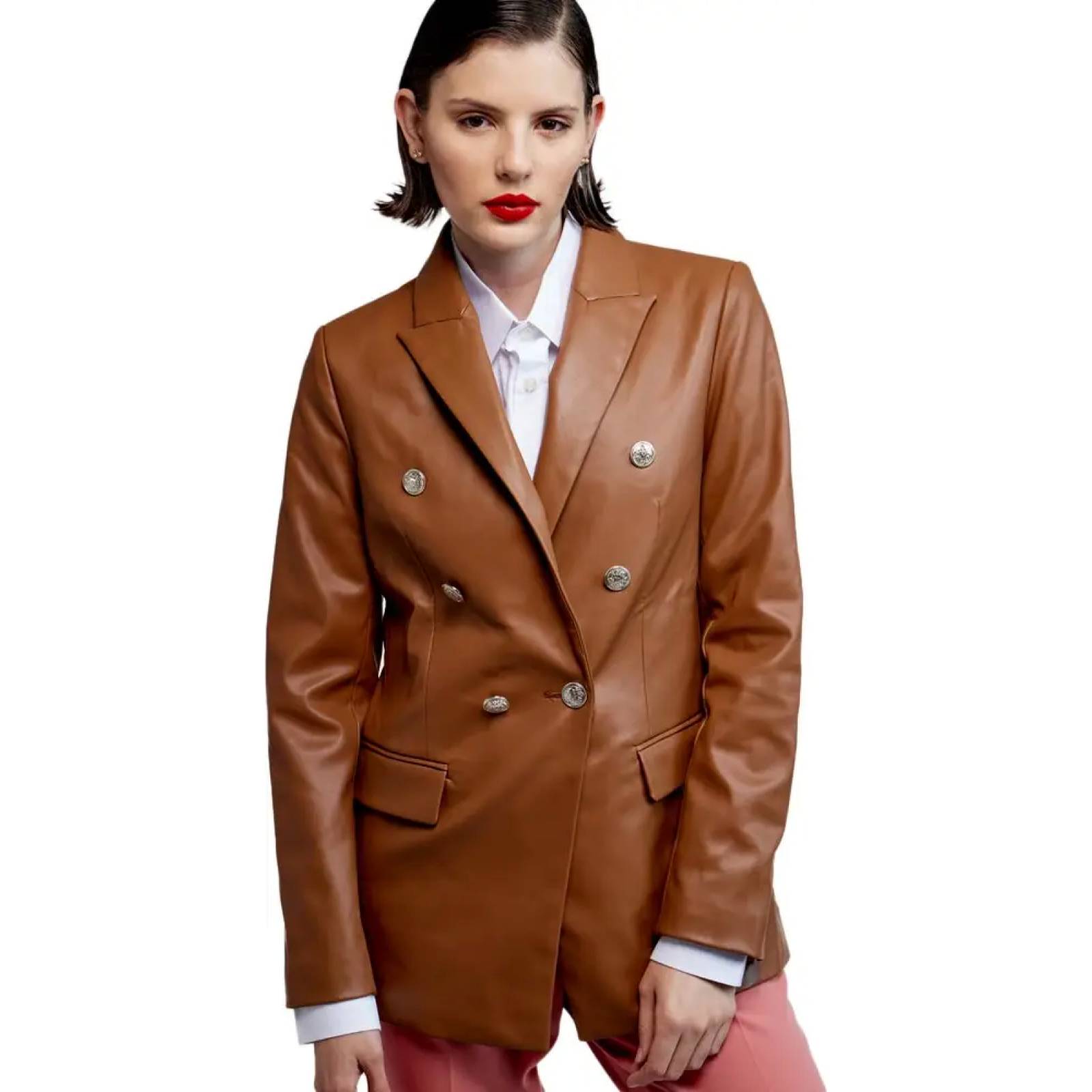 Saco casual dama cafe Holly Land modelo VR02