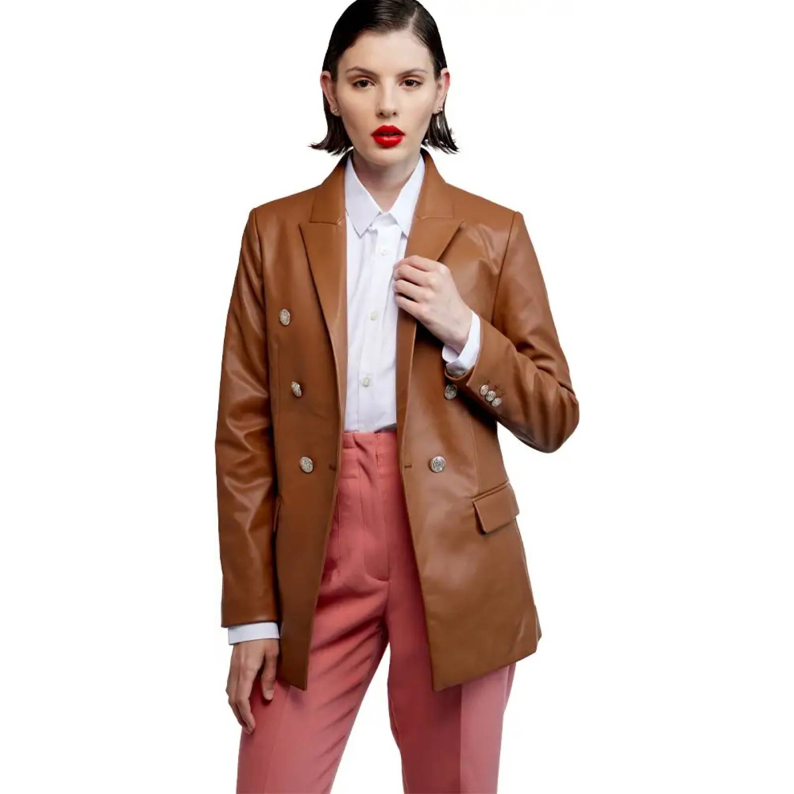 Saco casual dama cafe Holly Land modelo VR02