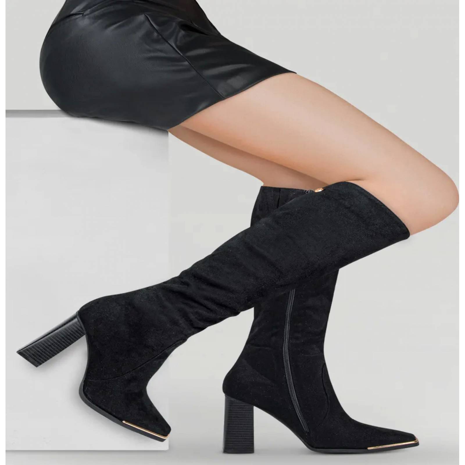 Botas largas dama negro Thalia Sodi modelo TH06