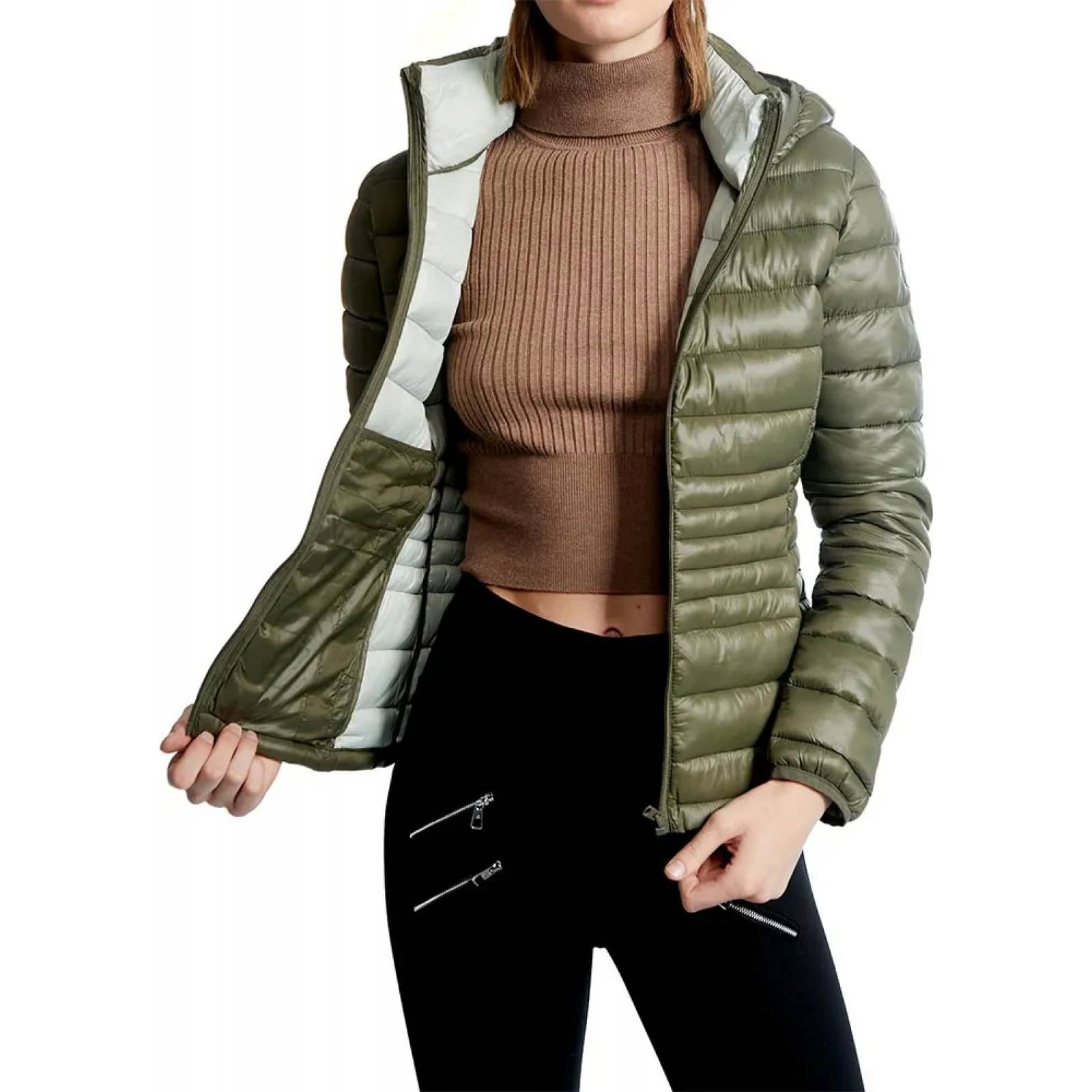 Chamarra abrigadora dama verde olivo Holly Land modelo 1024
