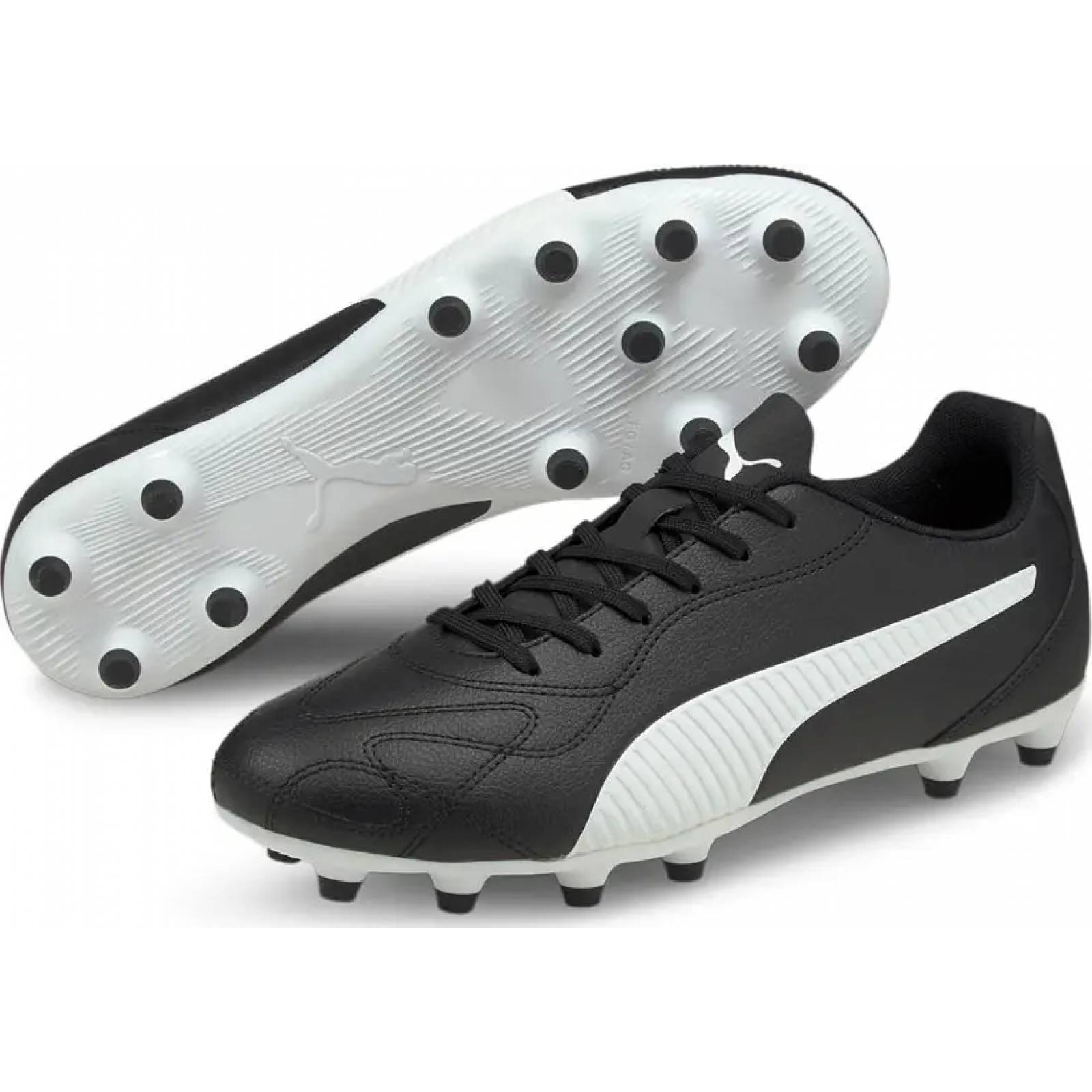 Tenis de futbol / tacos caballero blanco/negro Puma modelo 5901