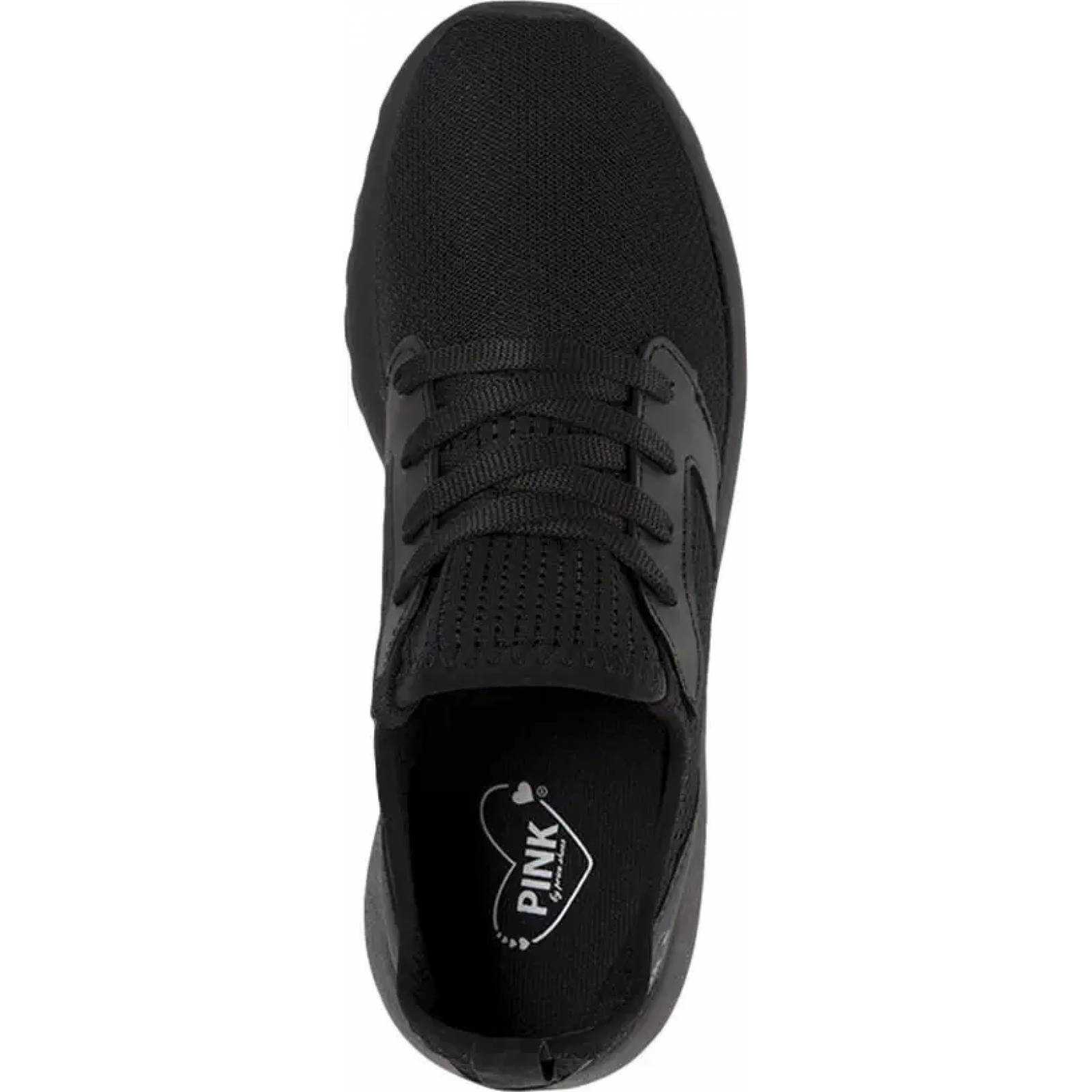 Choclo tenis casual urbano dama negro Pink By Price Shoes modelo 376W