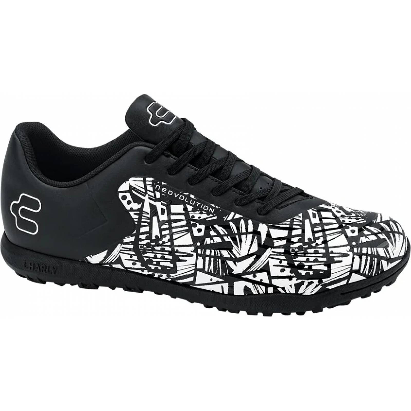 Tenis de futbol / tacos caballero blanco/negro Charly modelo 9002