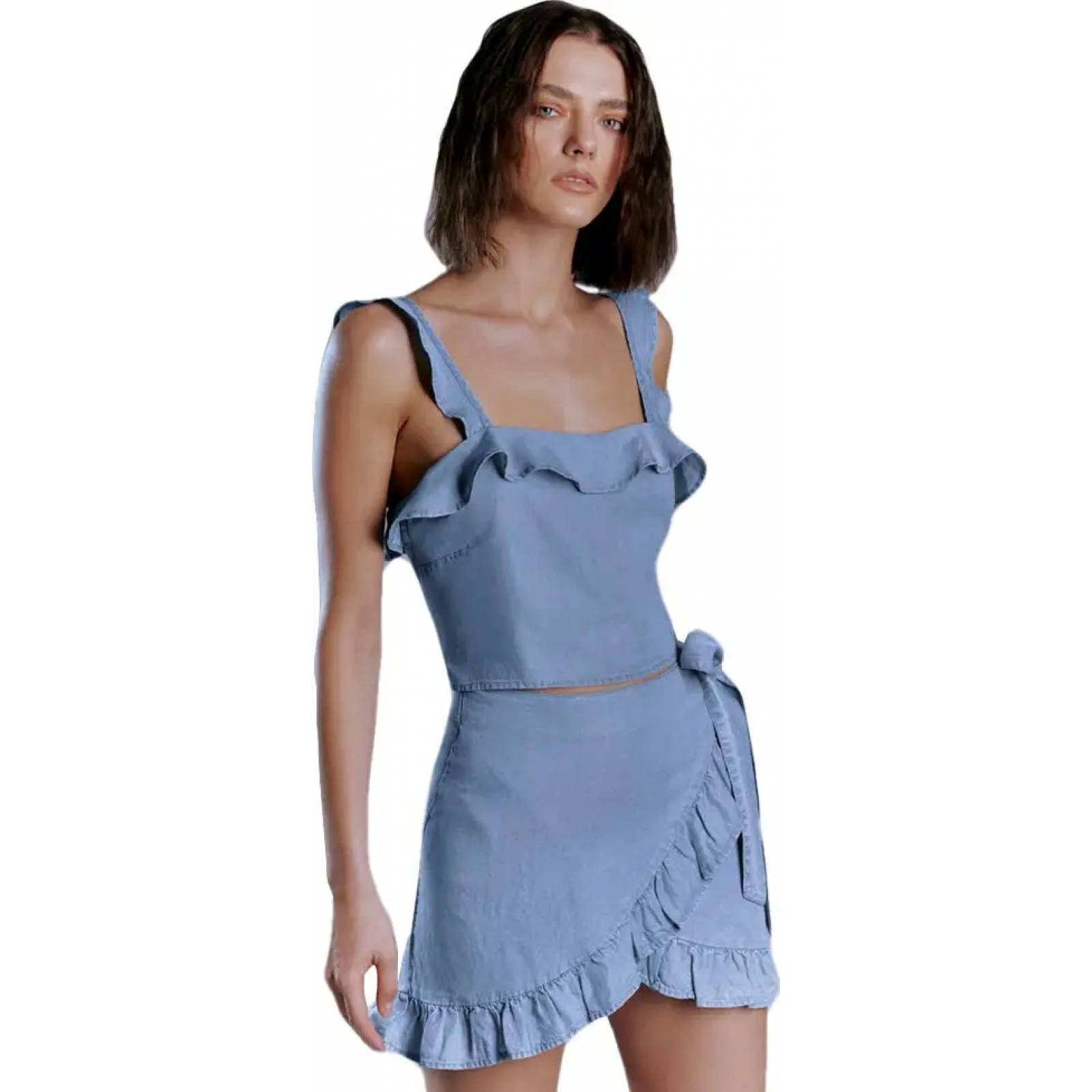 Falda casual dama azul Holly Land modelo 1012