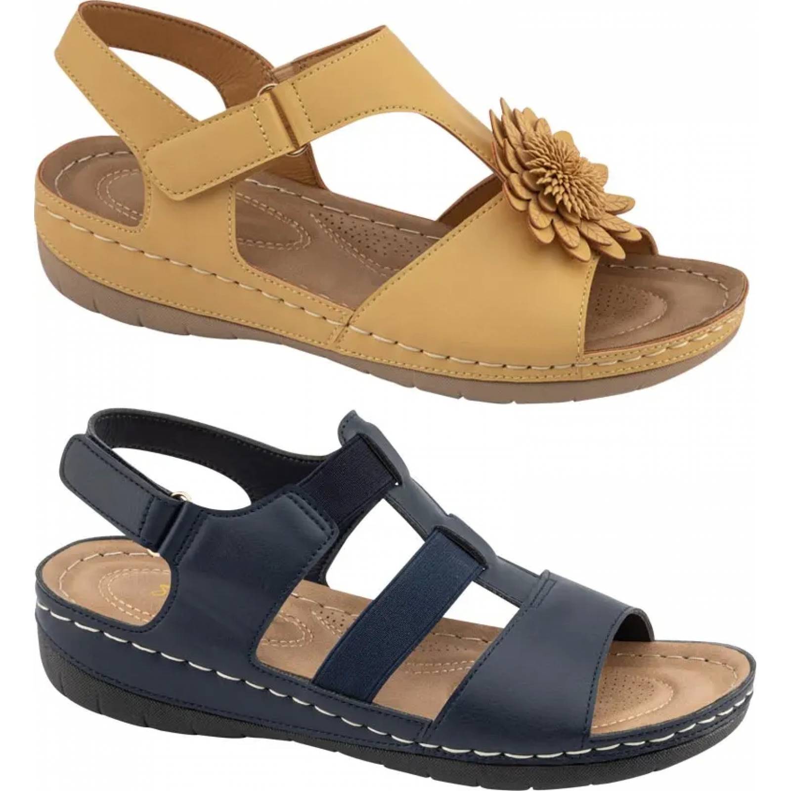 Kit 2 pares sandalia confort dama multicolor Shosh modelo M474