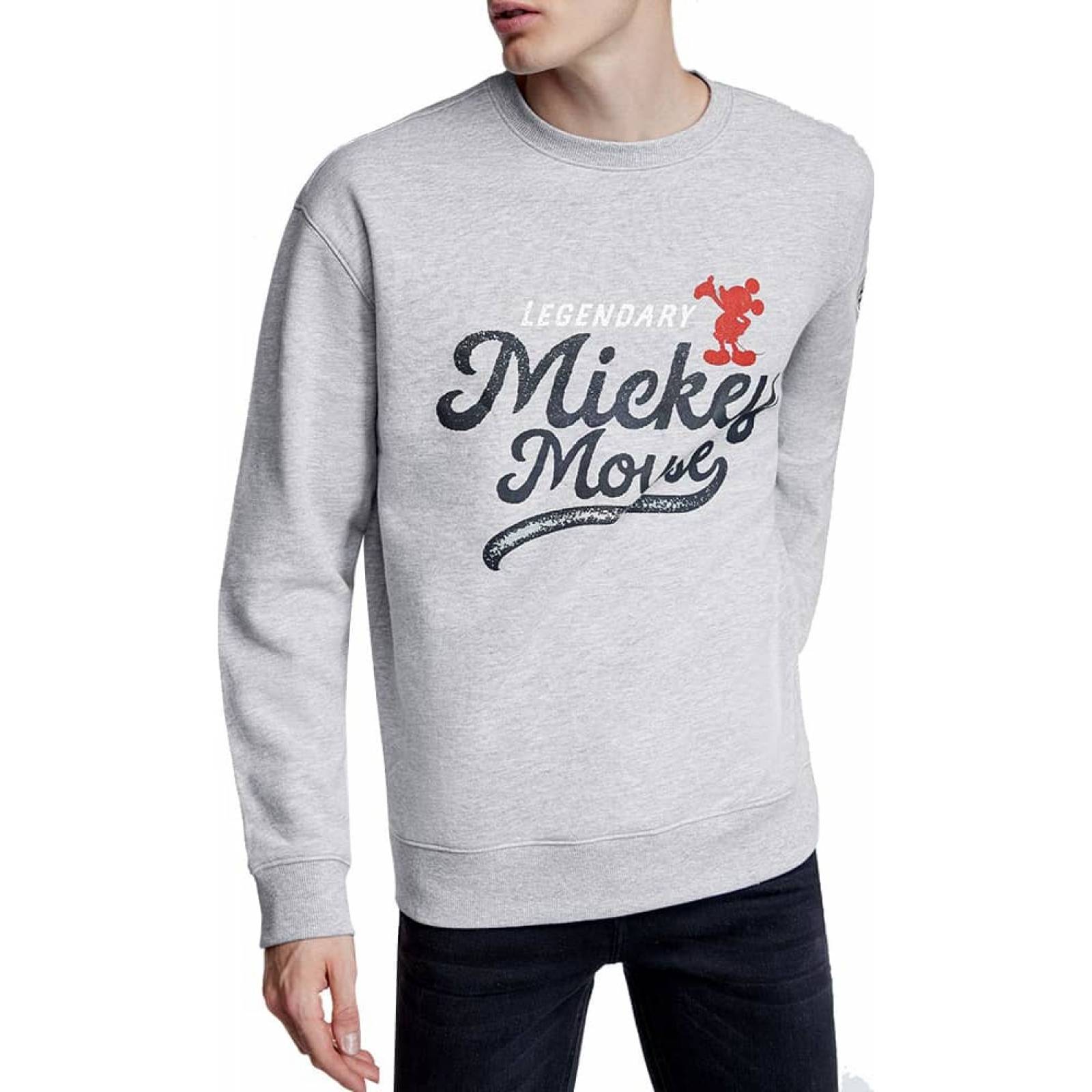 Sudadera abrigadora caballero gris Mickey Mouse modelo RM02