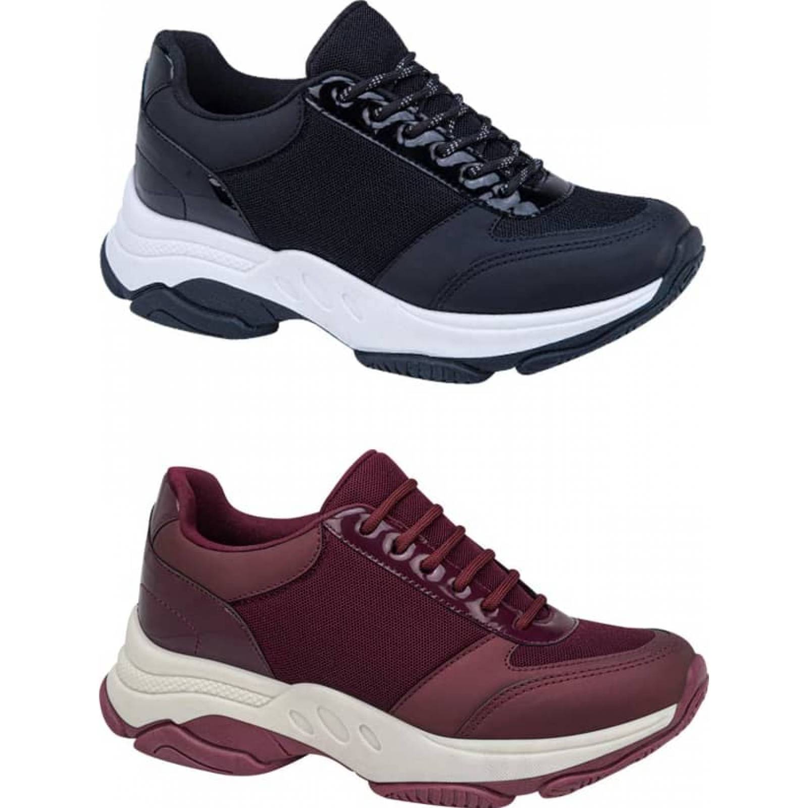 Kit 2 pares choclo tenis casual urbano dama multicolor Urban Shoes modelo 3035