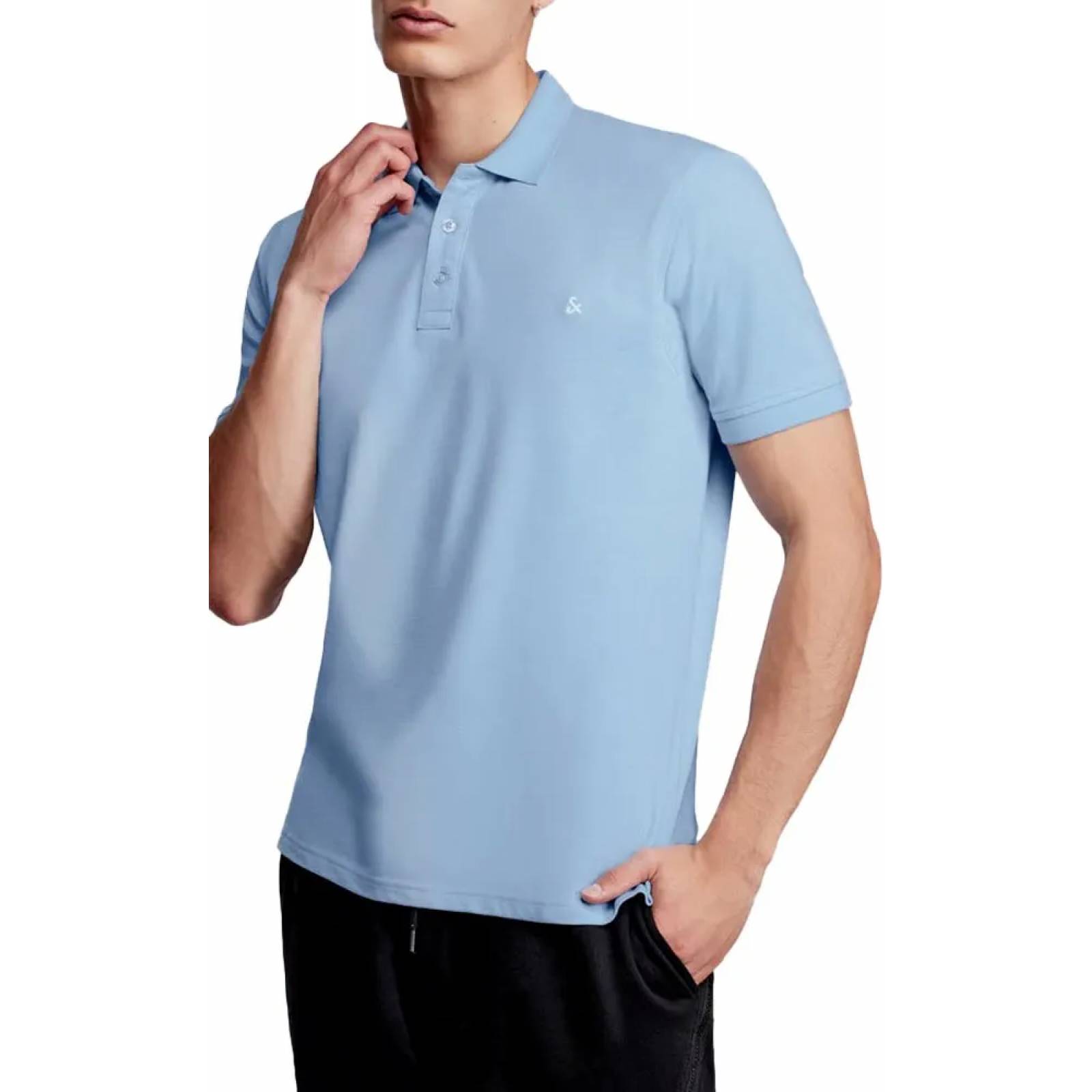 Playera casual caballero azul cielo Next & Co modelo 9240