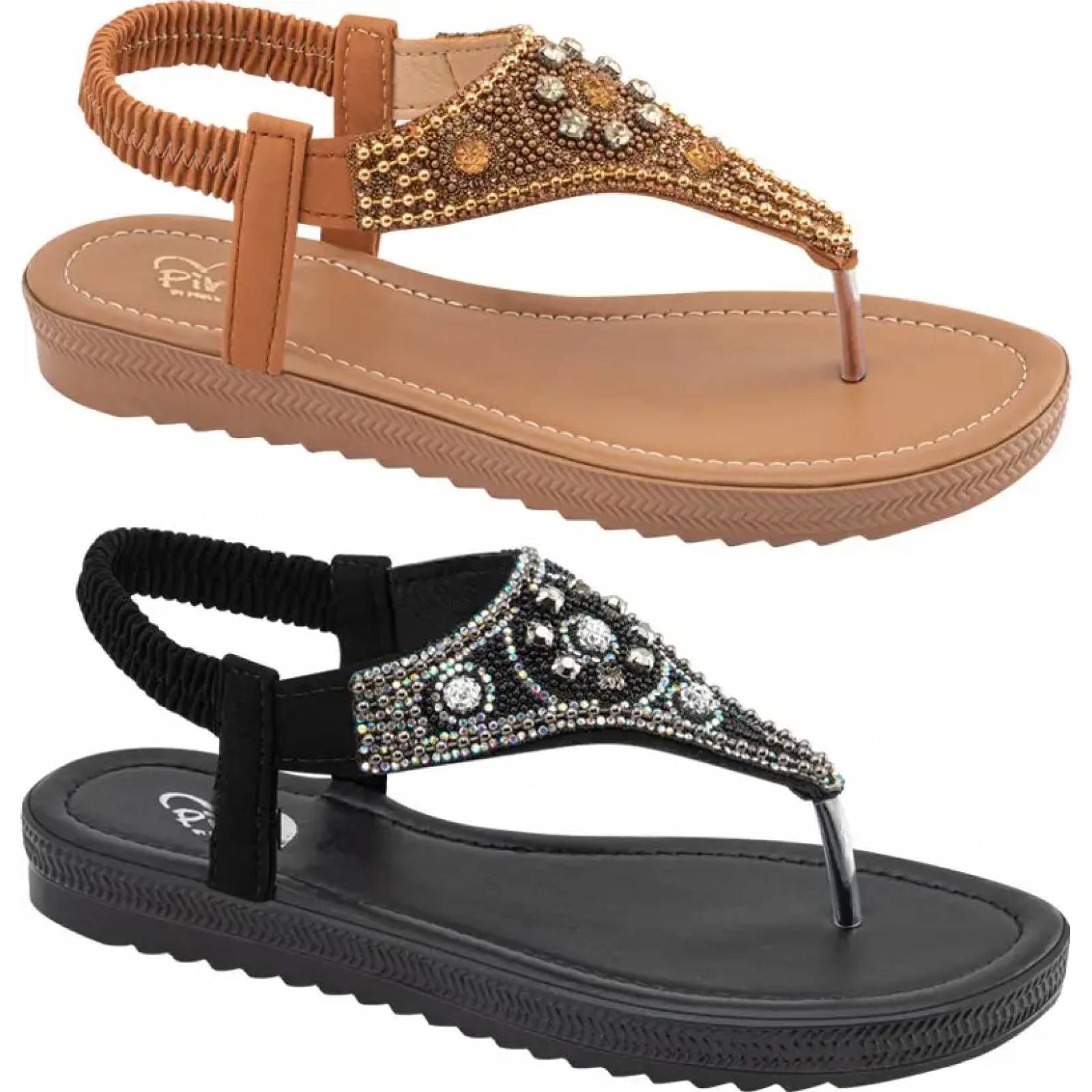 Kit 2 pares sandalia casual dama multicolor Pink By Price Shoes modelo 1019