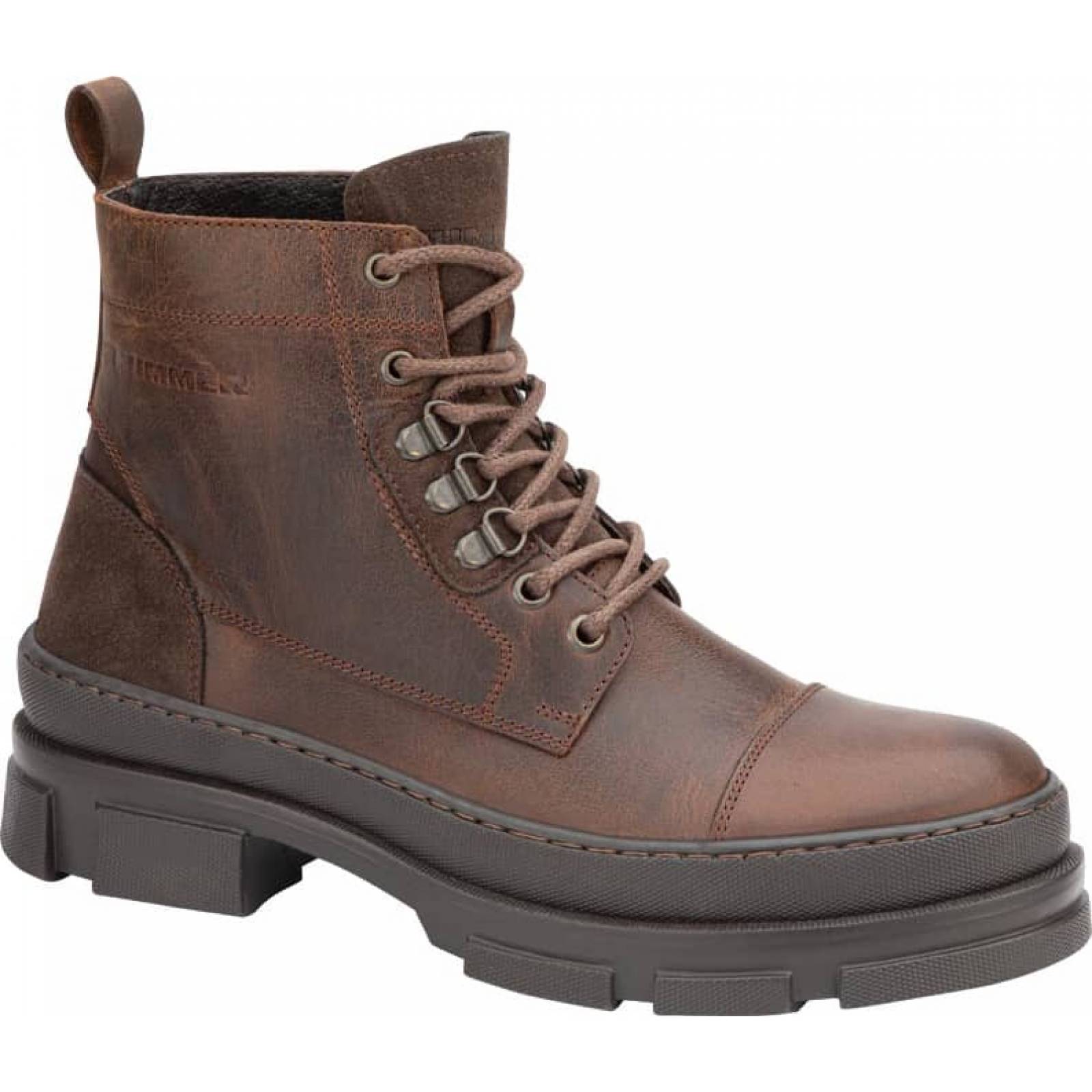 Bota heavy caballero cafe piel Hummer modelo 2918