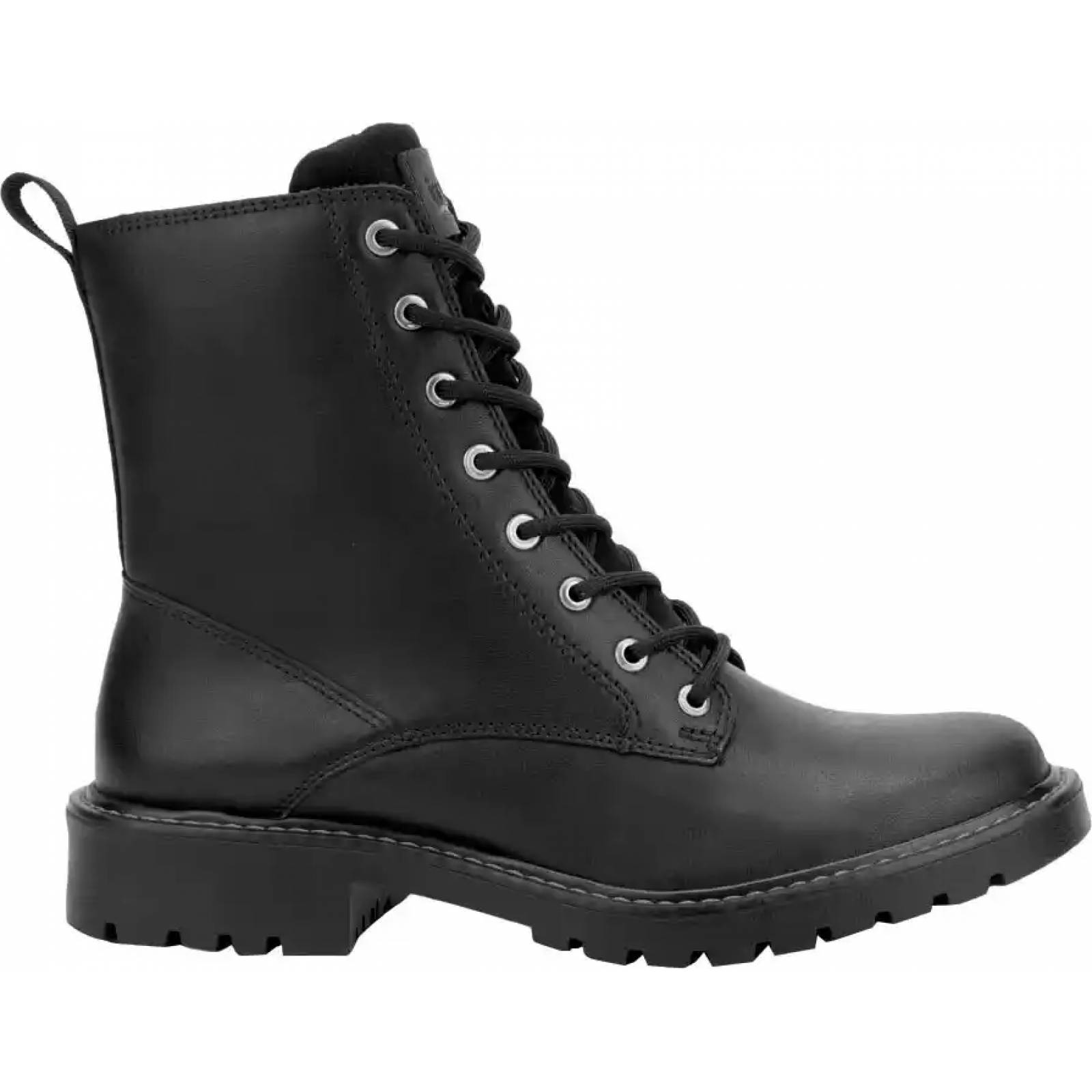 Bota militar dama negro piel Flexi modelo 7820