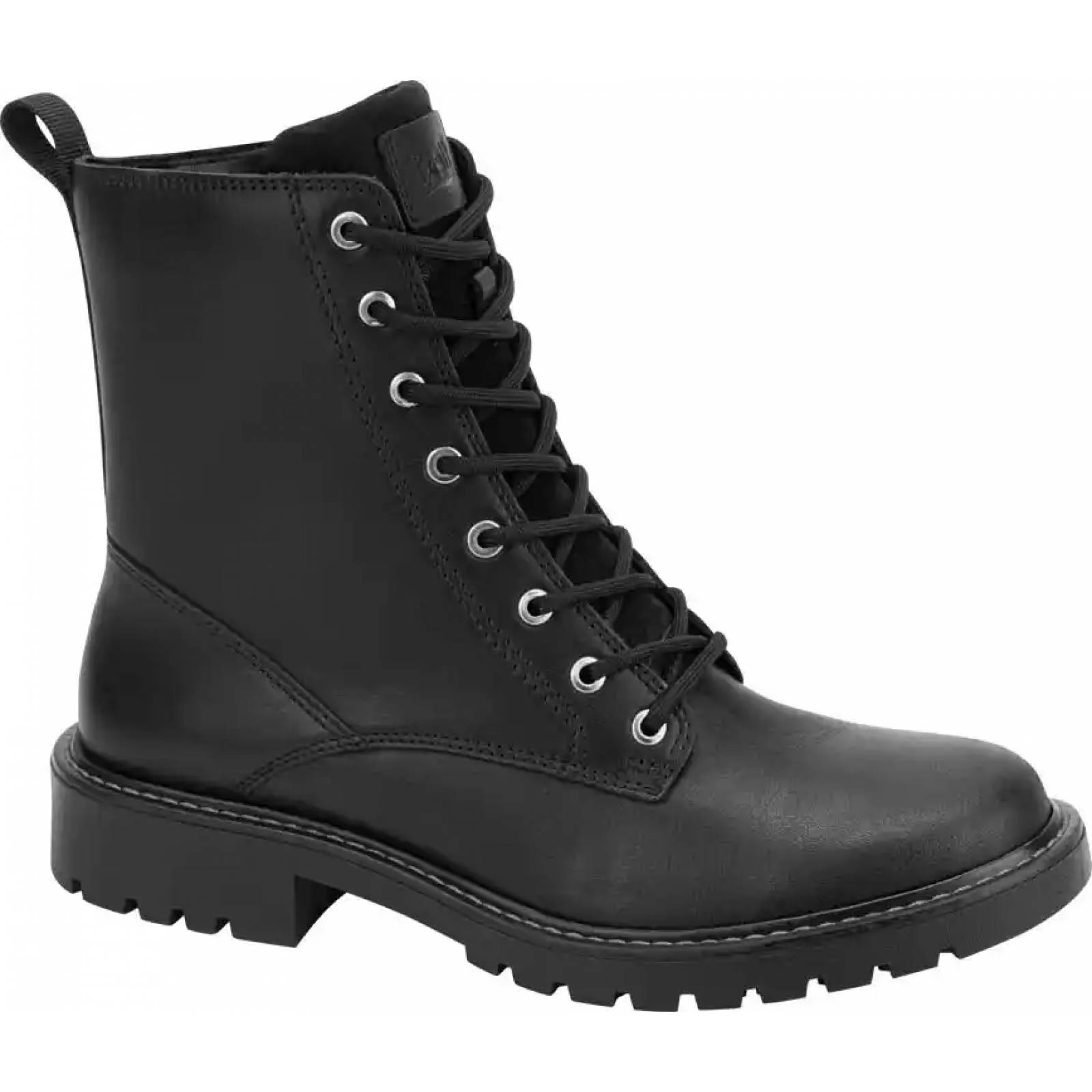 Bota militar dama negro piel Flexi modelo 7820