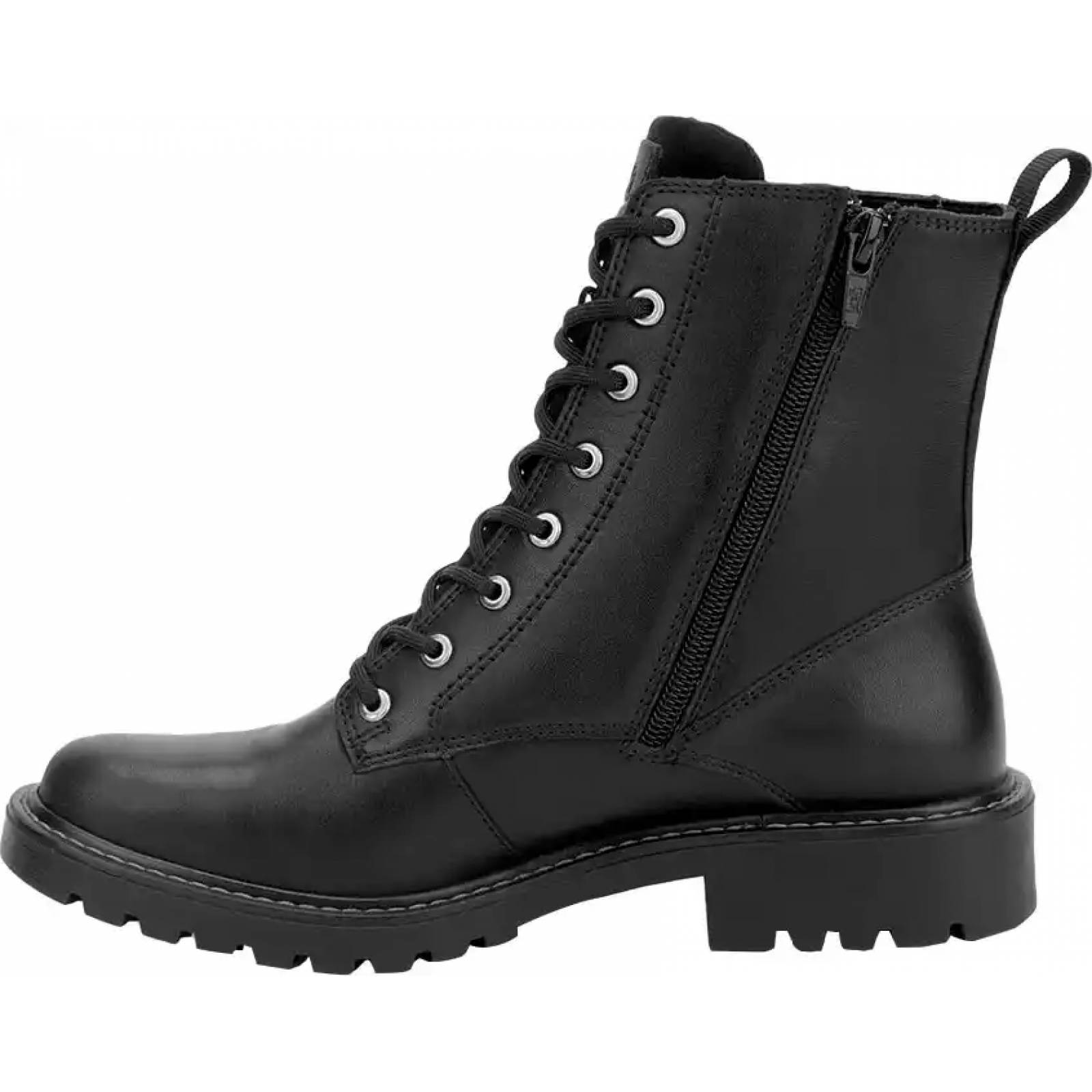 Bota militar dama negro piel Flexi modelo 7820