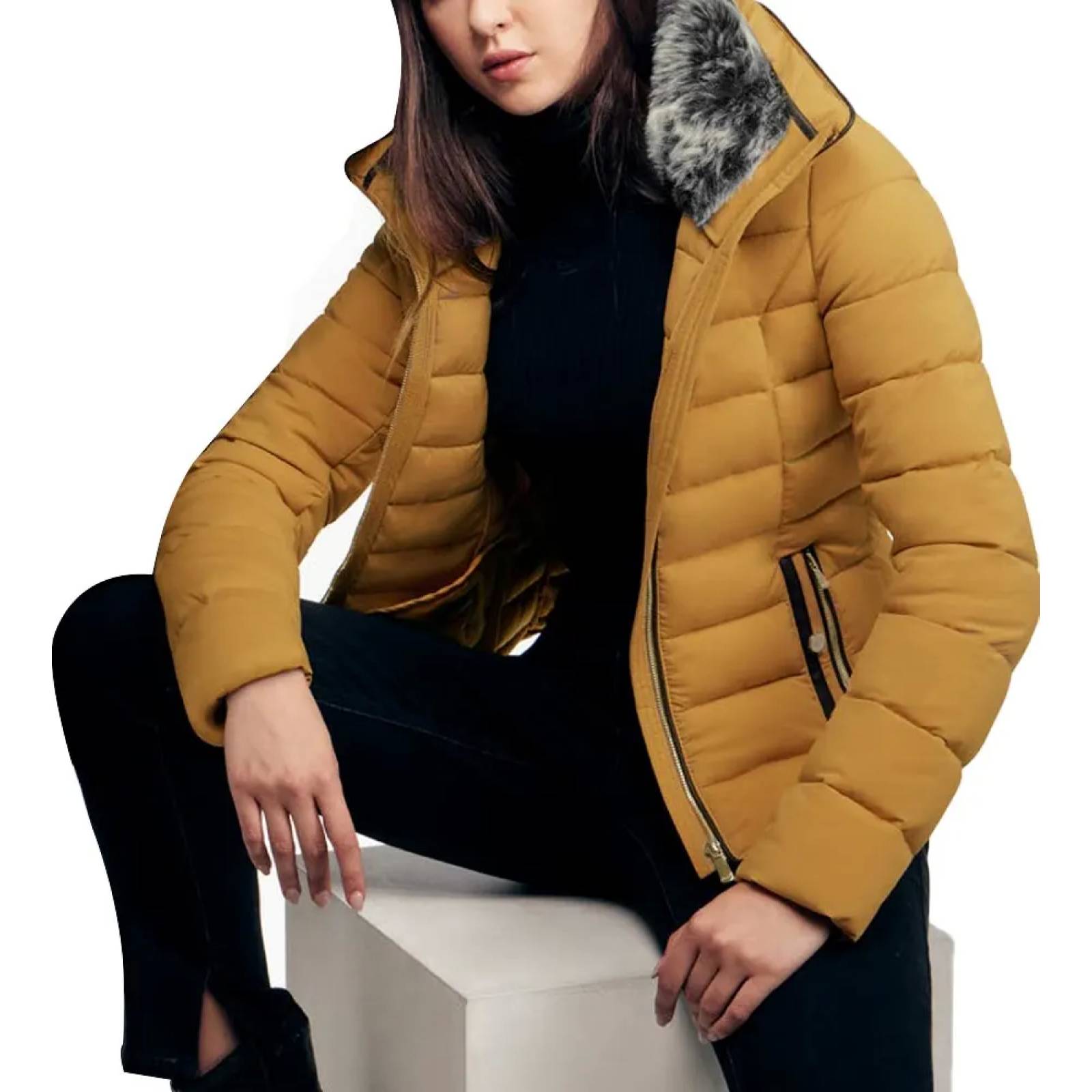 Chamarra abrigadora dama amarillo mostaza Holly Land modelo 8073