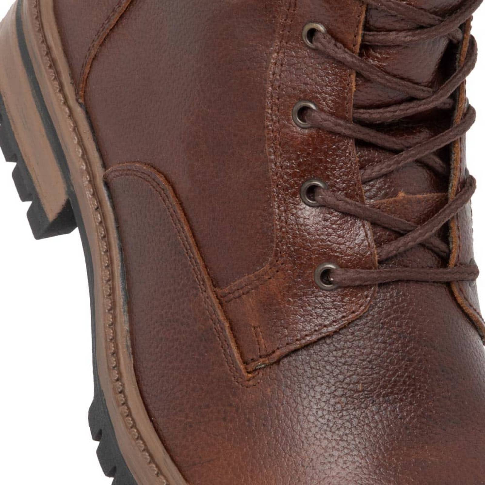 Bota heavy caballero cafe piel Locman modelo 5602