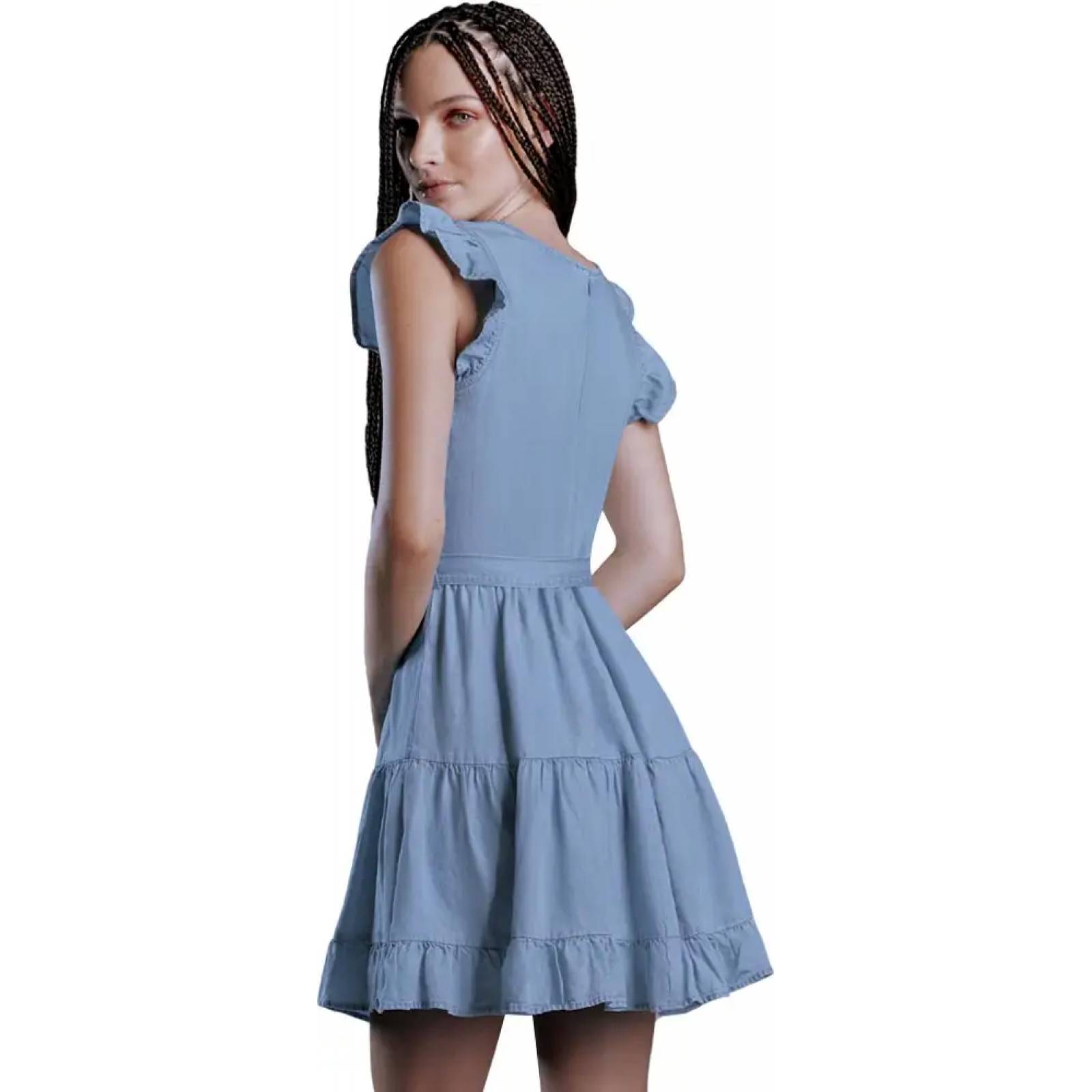 Vestido casual dama azul Holly Land modelo 1014