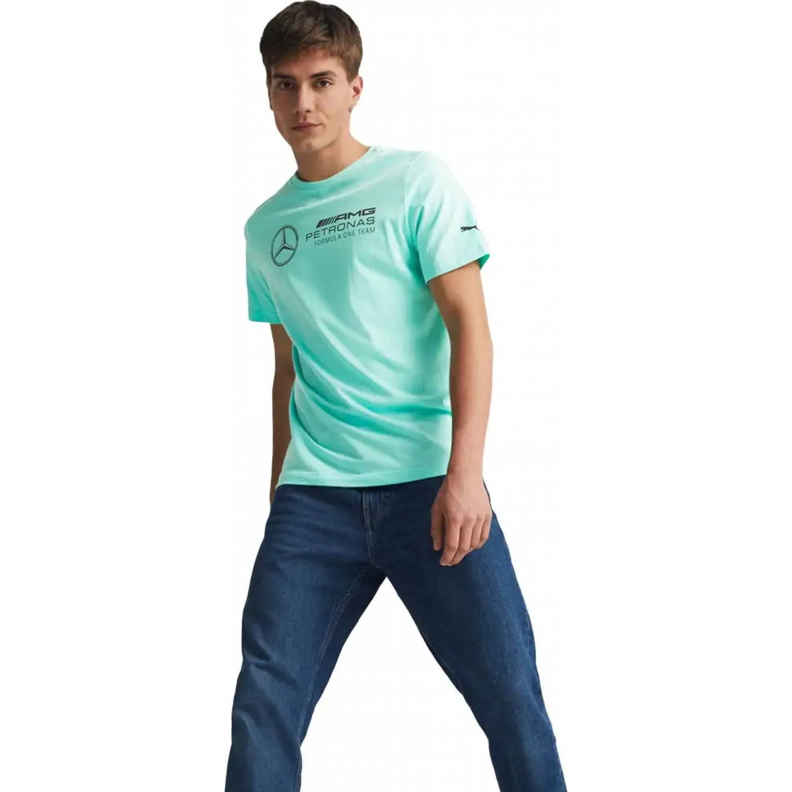 Playera casual caballero azul turquesa Puma modelo 4708