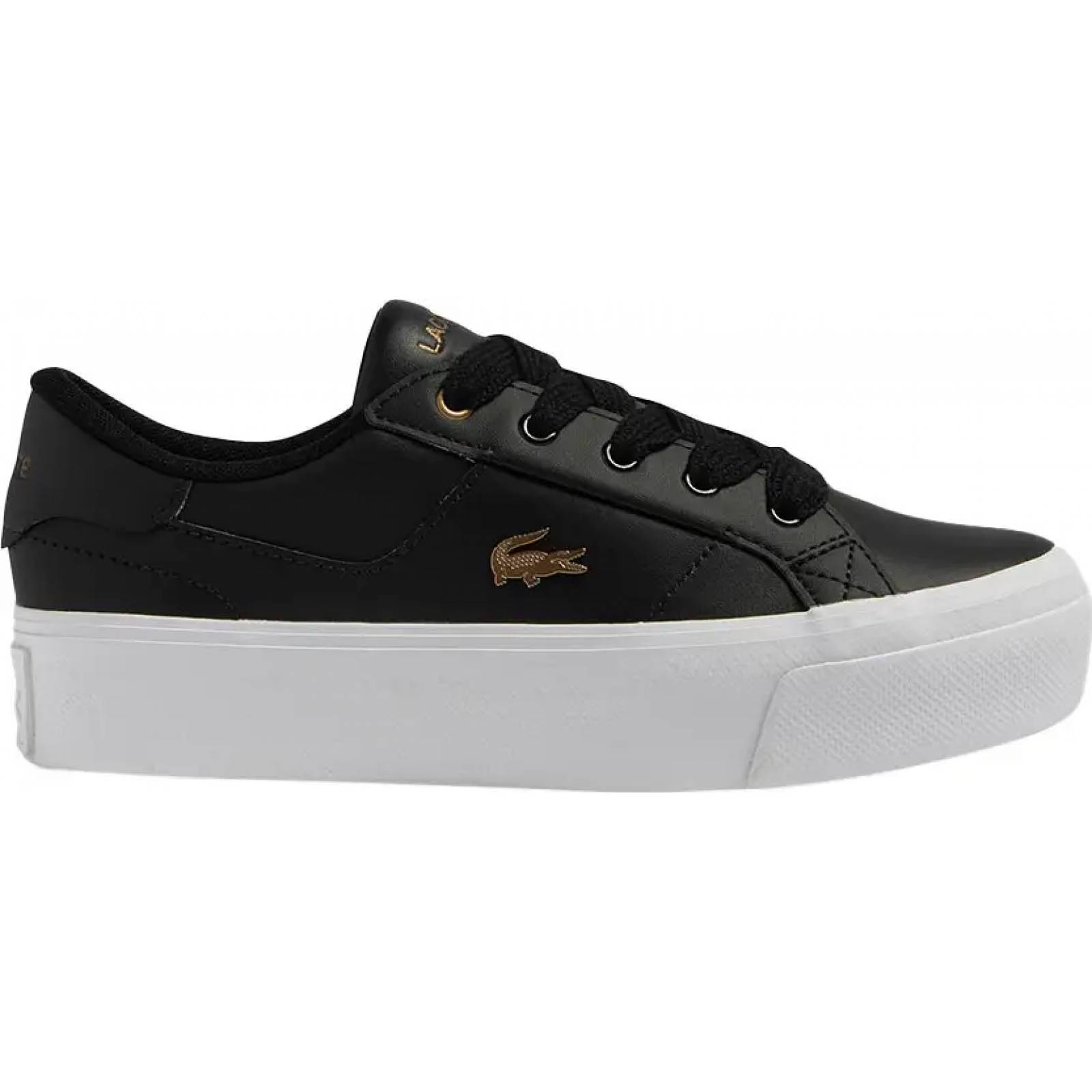 Choclo tenis casual urbano dama negro piel Lacoste modelo 3312