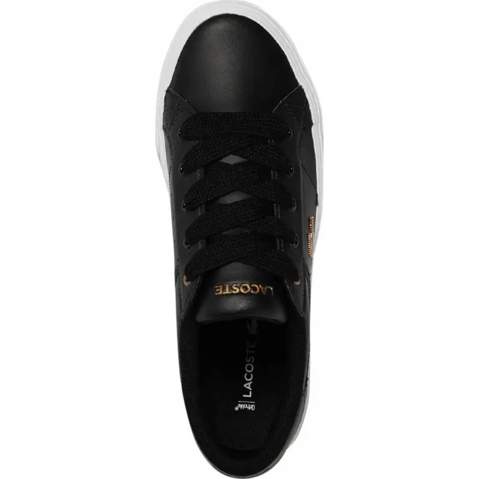 Choclo tenis casual urbano dama negro piel Lacoste modelo 3312