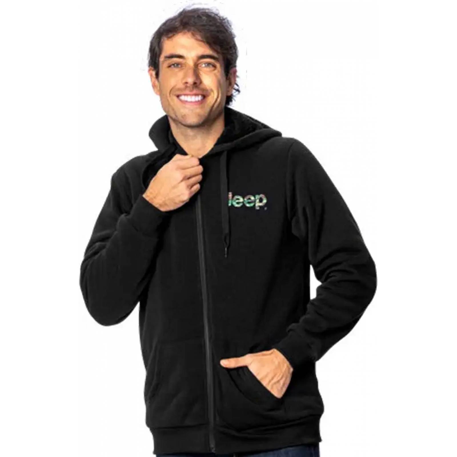Sudadera casual caballero negro Jeep modelo JM15