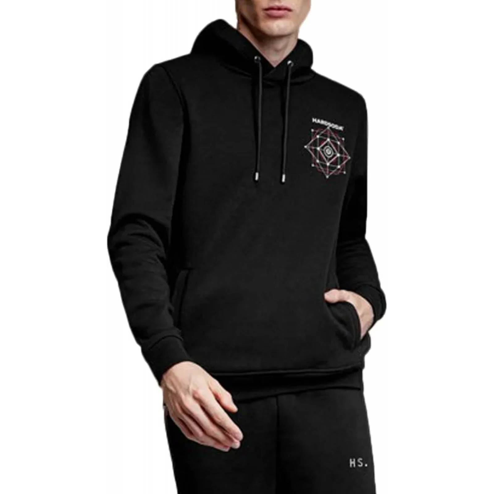 Sudadera casual caballero negro Hard Soda modelo NEUH