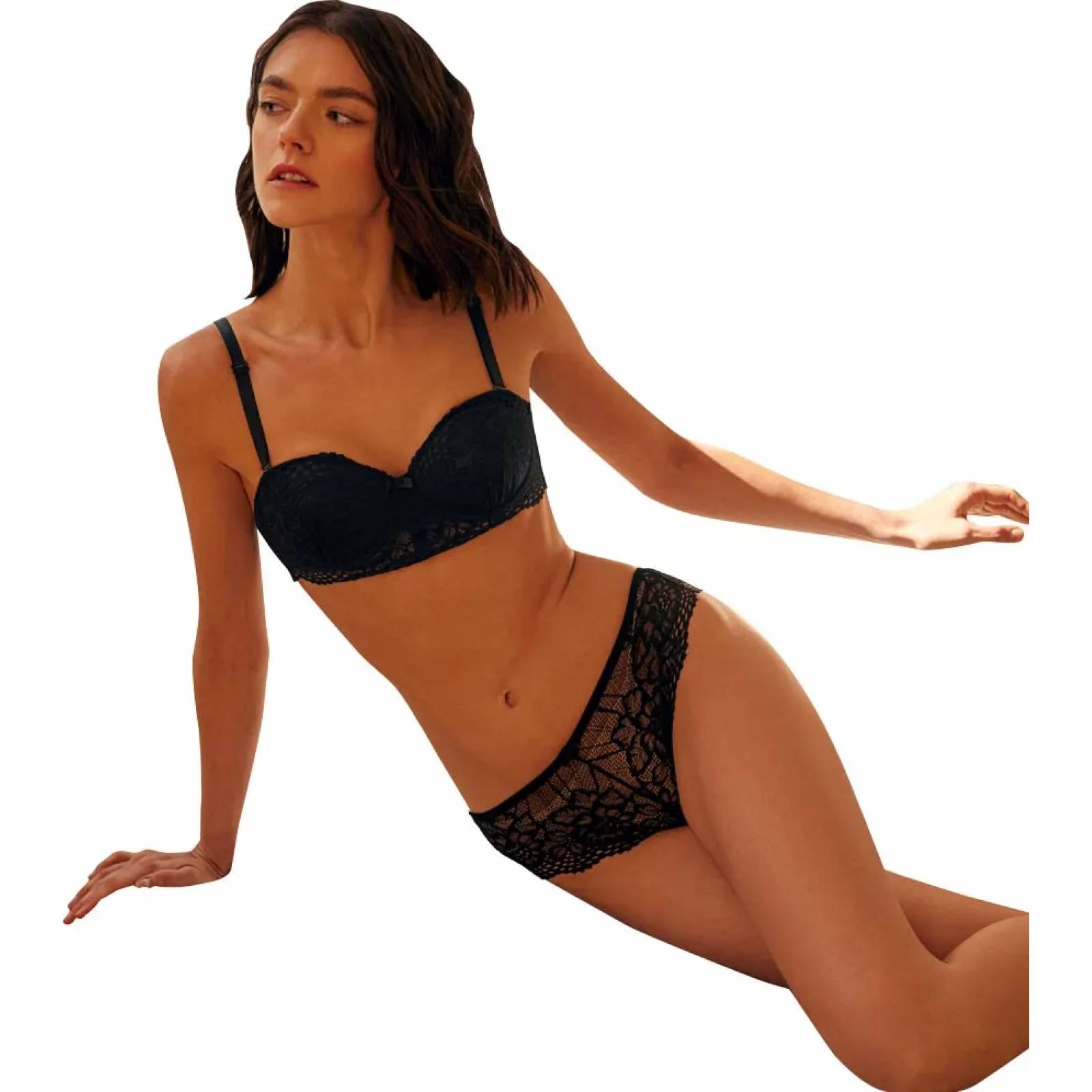 Pantaleta/boxer/bikini interior dama negro Carnival modelo P984