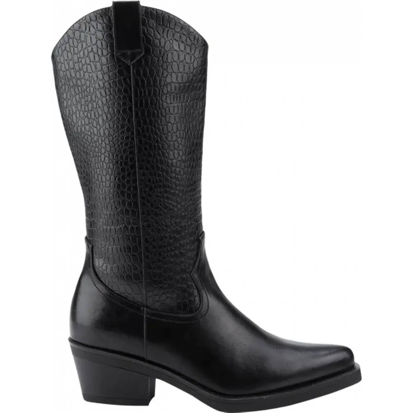 Botas Vaqueras de Cuero para Dama  ROD-030s2-Negro
