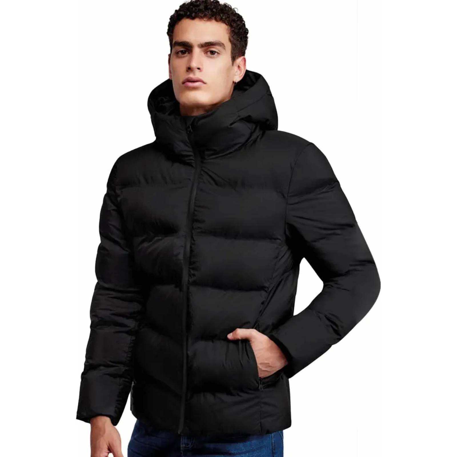 Chamarra abrigadora caballero negro D.e.e.p Selection modelo 1710