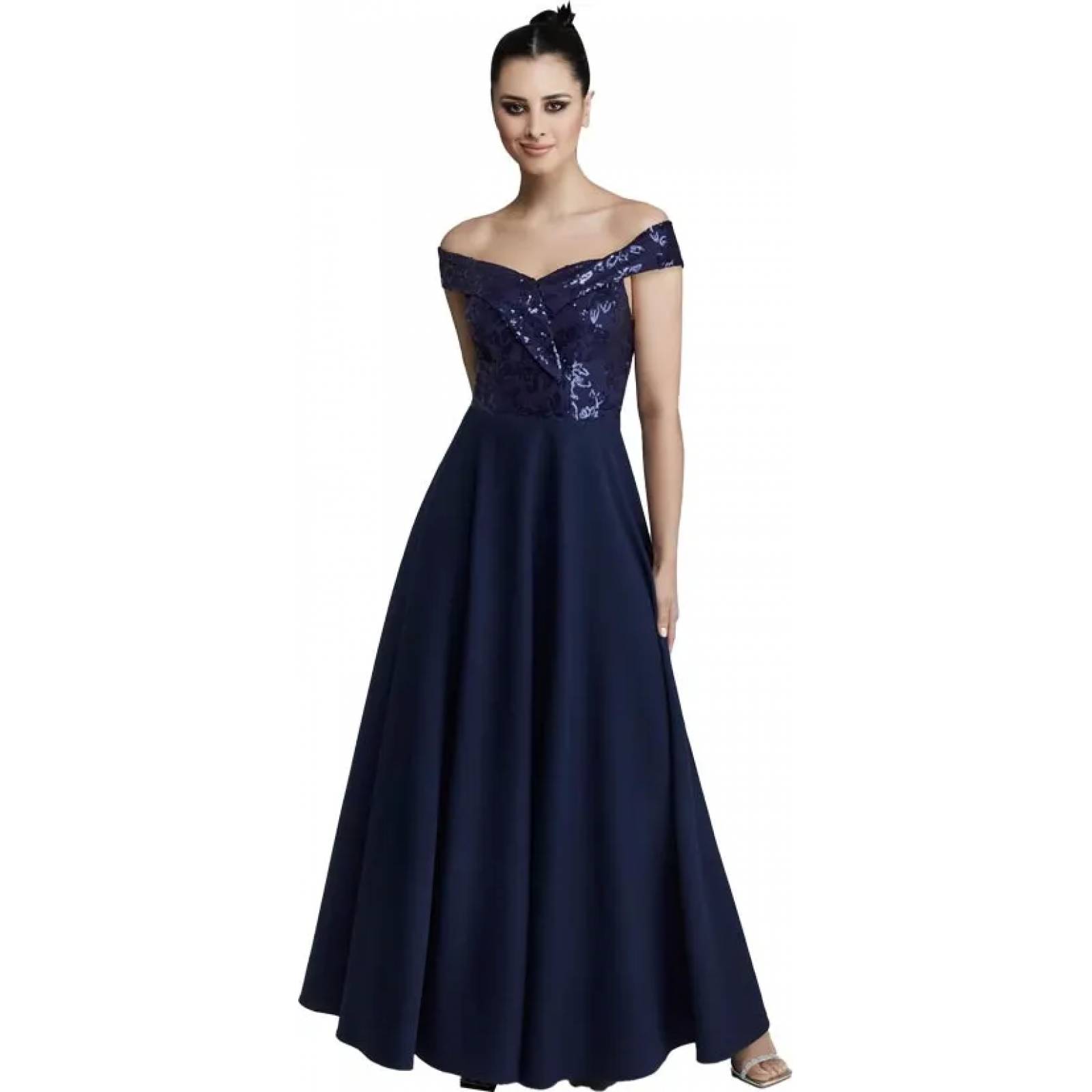 Vestido cocktail dama azul marino Yaeli Fashion modelo 6865