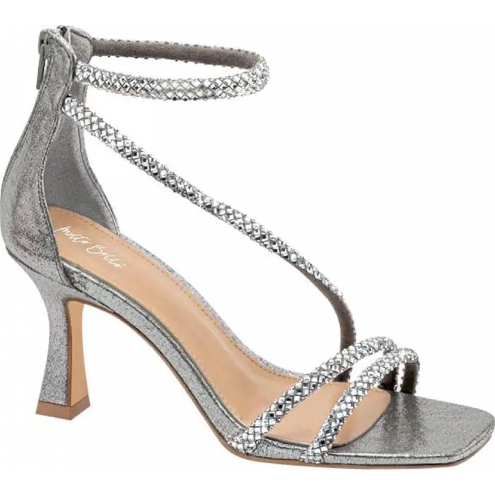 Sandalia ocasiones especiales dama plata Molto Bello modelo 522