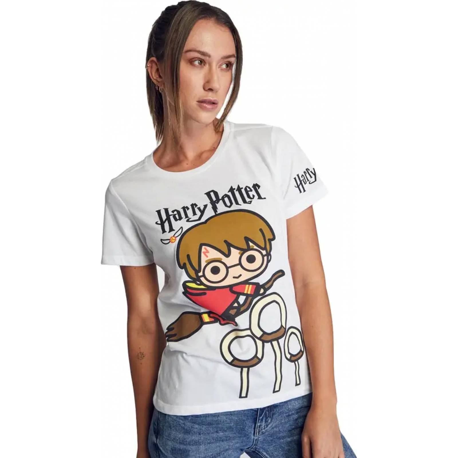 Playera casual dama blanco Harry Potter modelo 2303