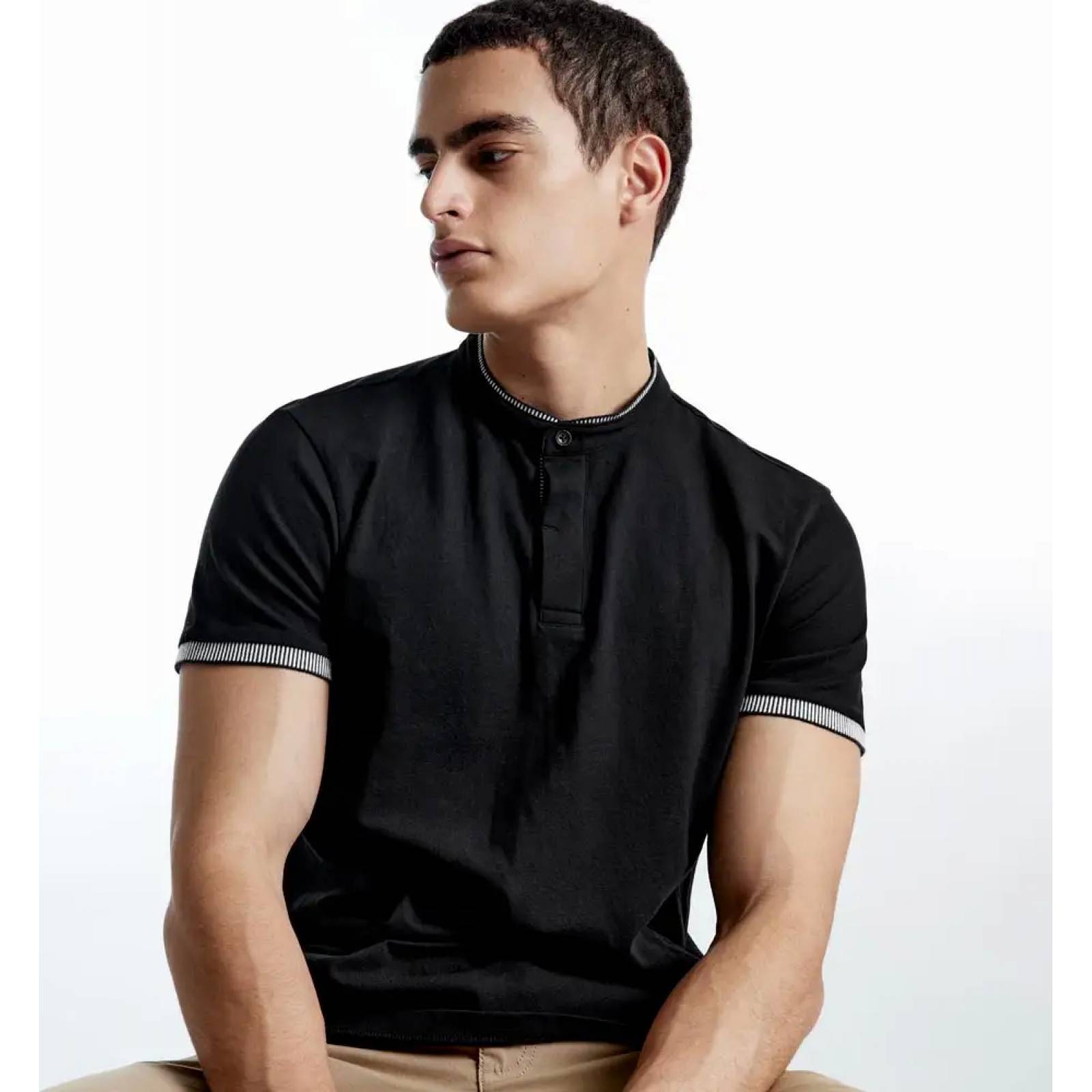 Playera casual caballero negro Next & Co modelo MX06