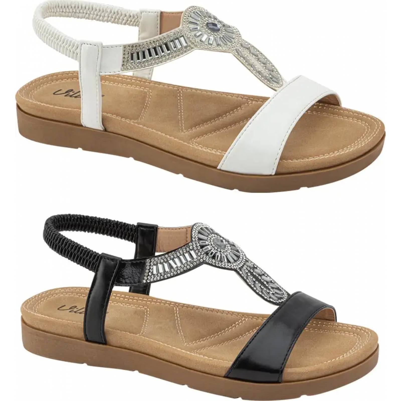 Kit 2 pares sandalia confort dama multicolor Vi Line modelo 1171