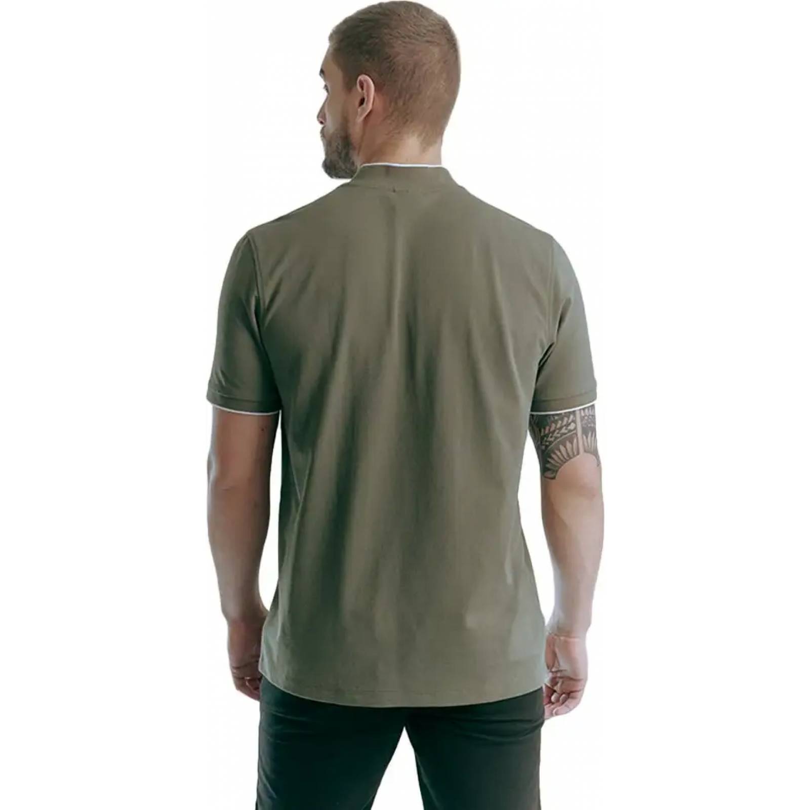 Playera casual caballero verde olivo Hpc Polo modelo MX02