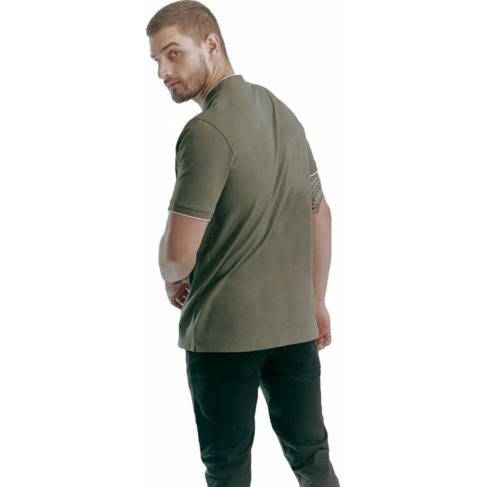 Playera casual caballero verde olivo Hpc Polo modelo MX02