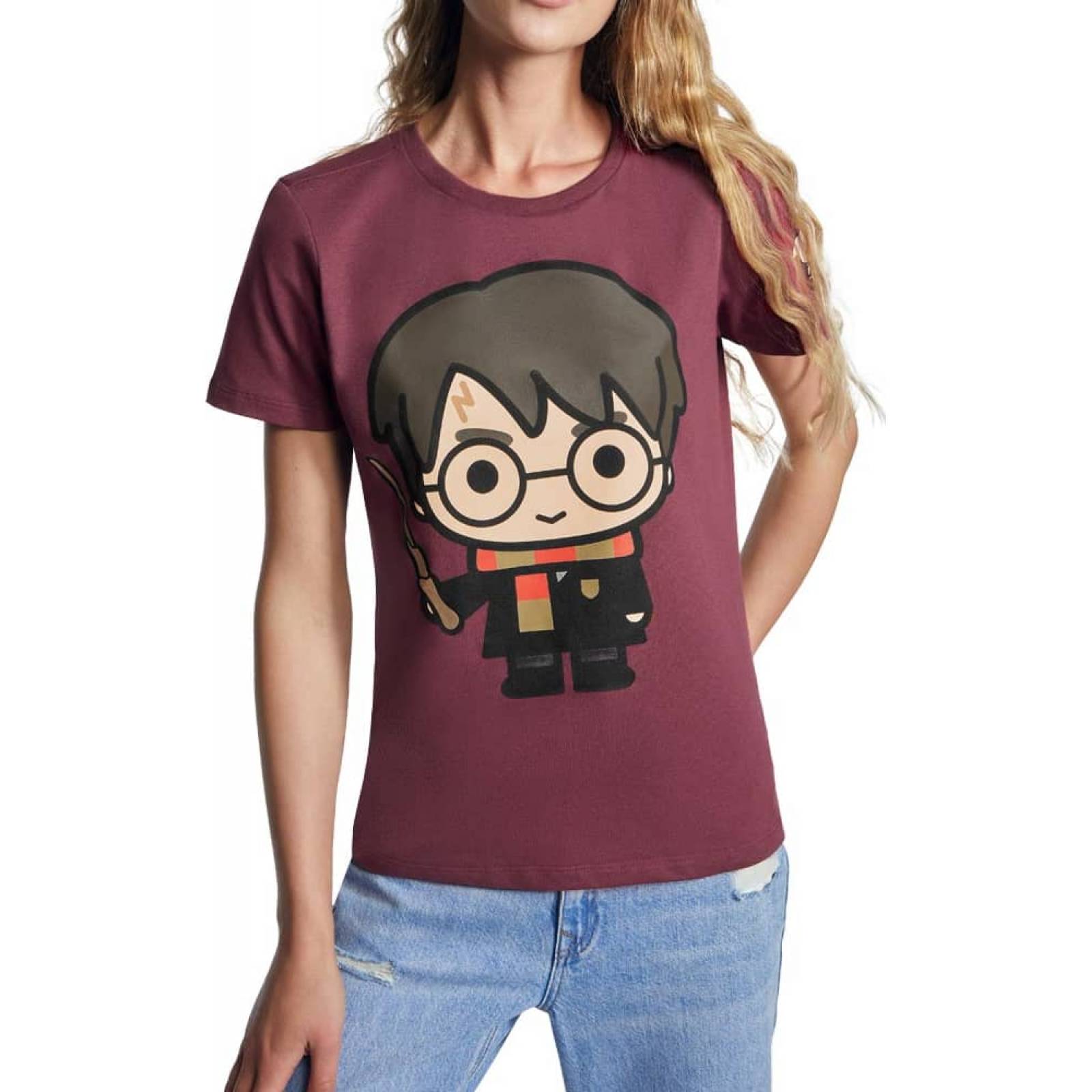 Playera casual dama vino Harry Potter modelo JP16