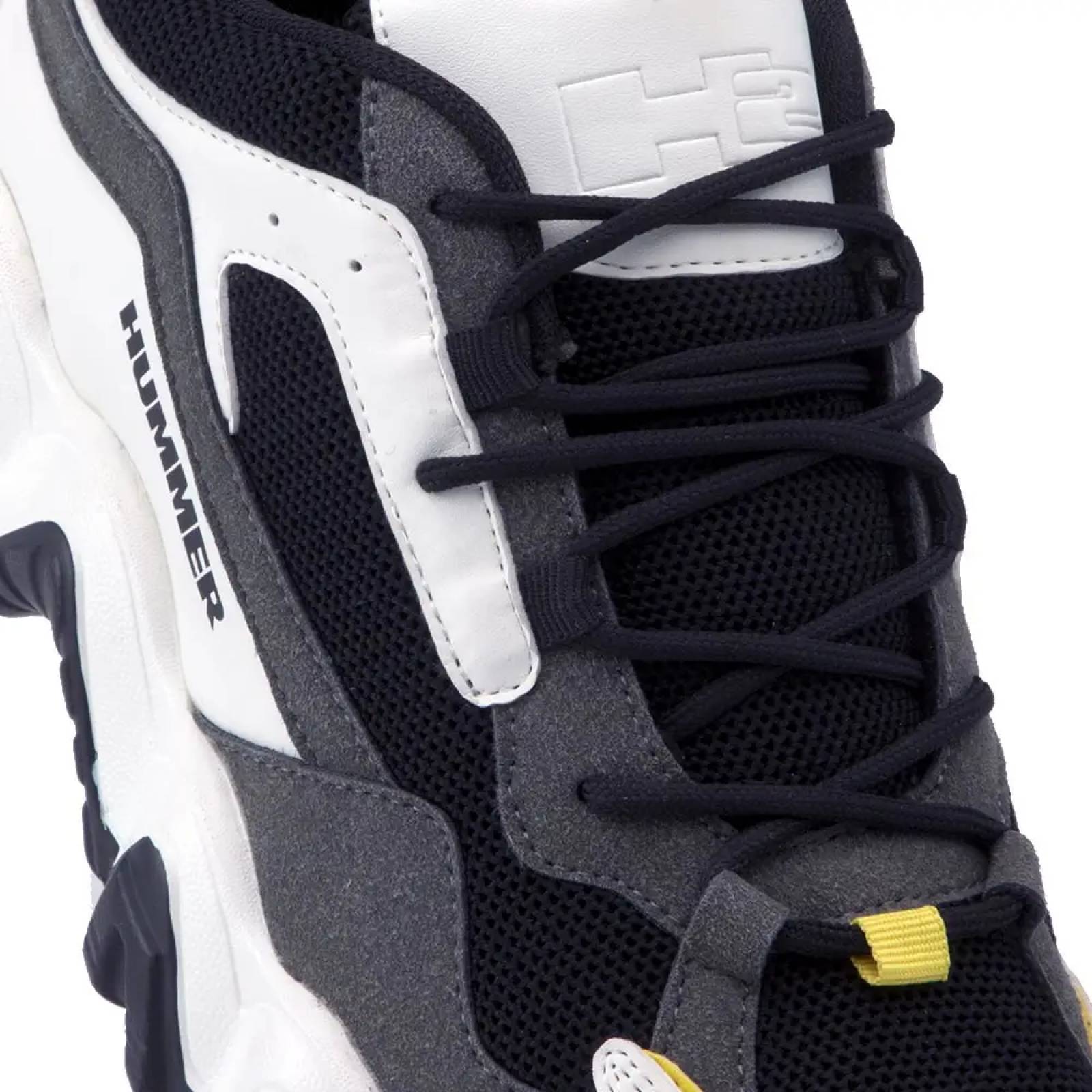 Choclo tenis casual urbano caballero blanco/negro Hummer modelo 1601