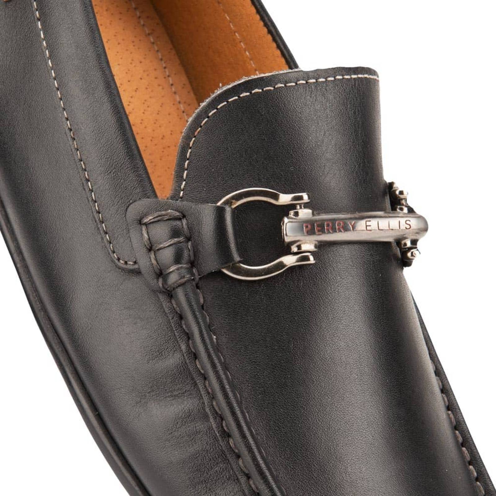 Mocasines caballero negro piel Perry Ellis modelo 6554