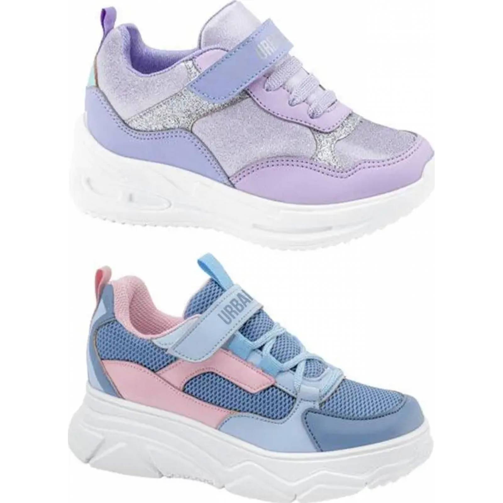 Kit 2 pares choclo tenis casual urbano niña multicolor Urban Shoes modelo 1918