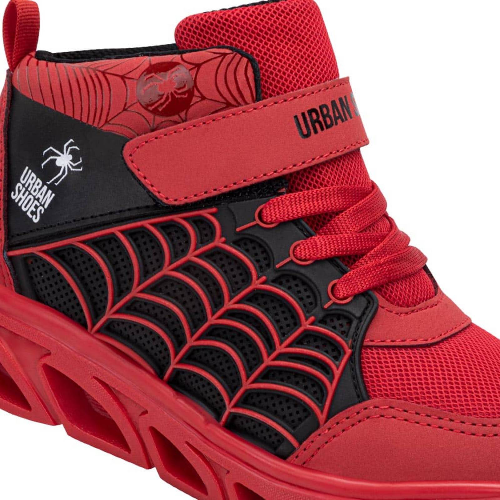 Bota tenis casual urbano niño rojo Urban Shoes modelo 682