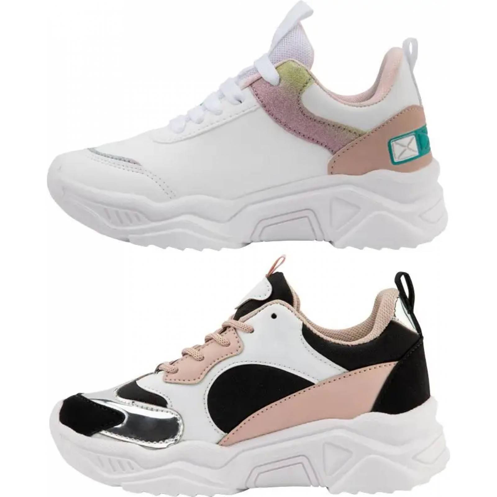 Kit 2 pares choclo tenis casual urbano niña multicolor Urban Shoes modelo 2210