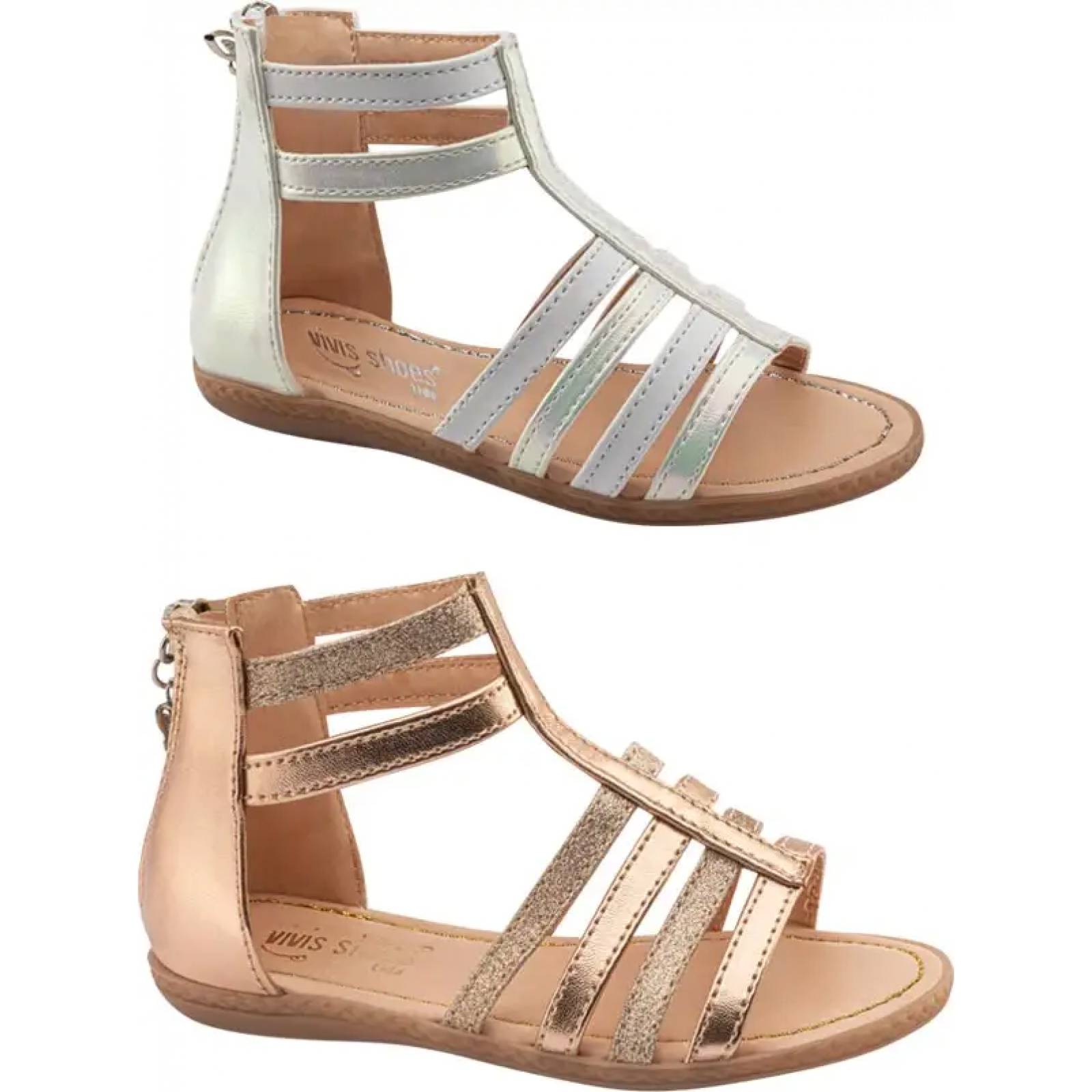 Kit 2 pares sandalia casual niña multicolor Vivis Shoes Kids modelo XIME