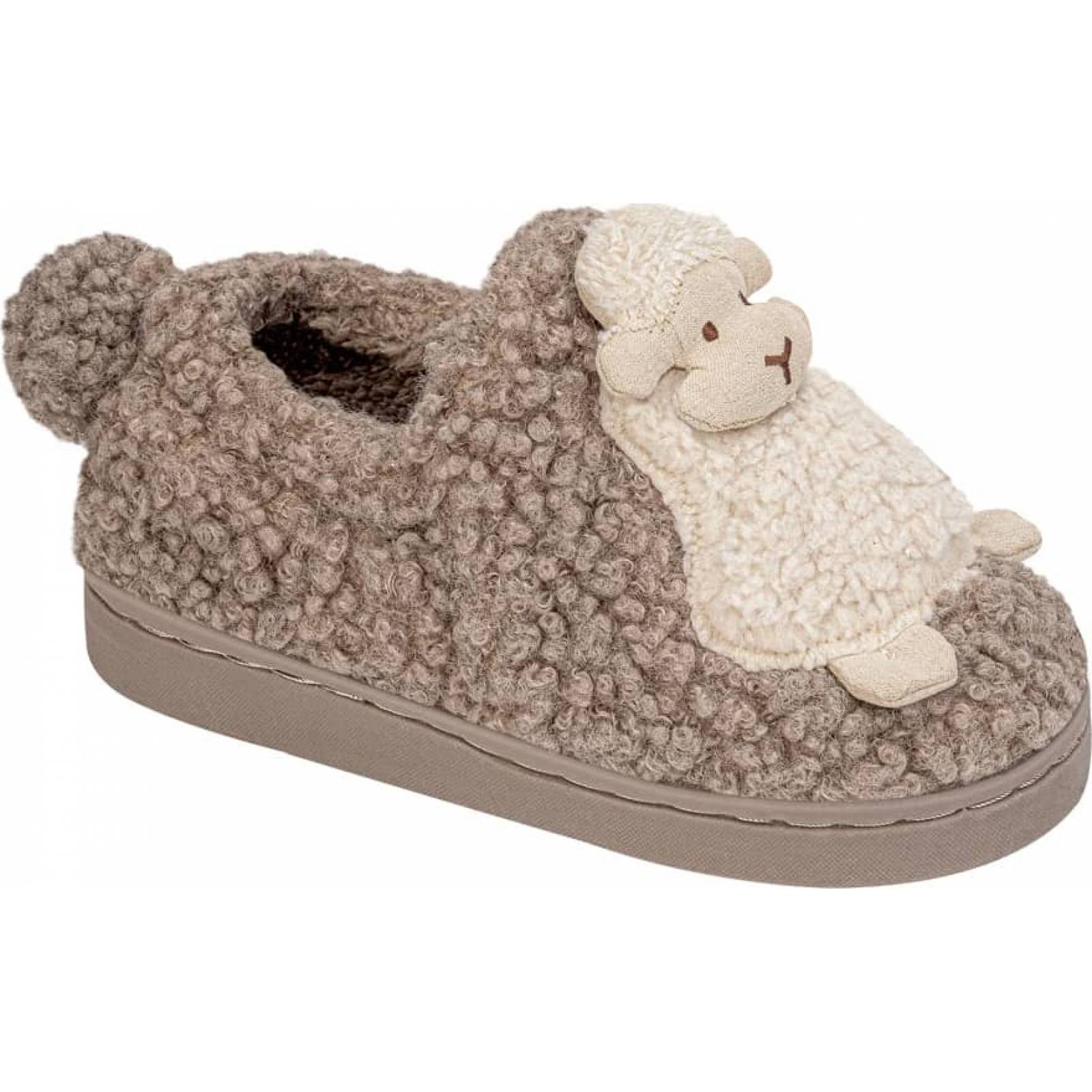 Pantufla confort niña cafe Vivis Shoes Kids modelo NWK6