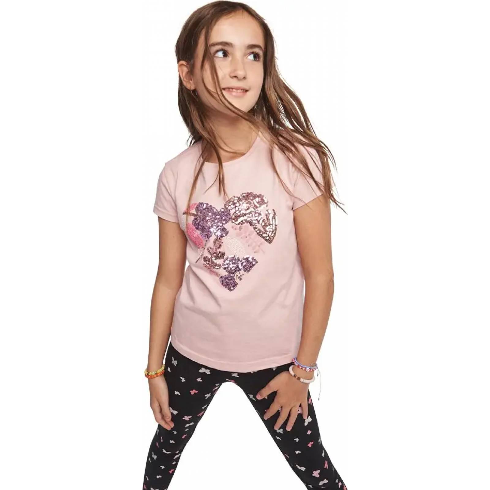 Playera casual ni a palo de rosa Holly Land Kids modelo 2324