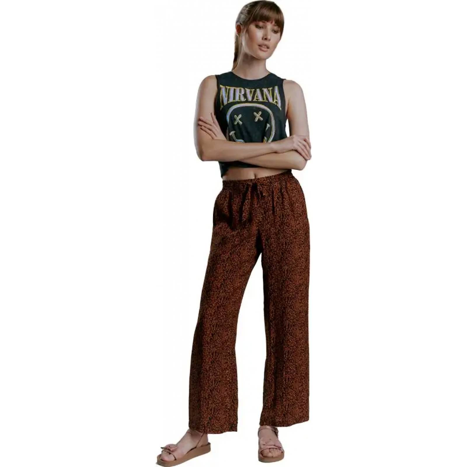 Pantalon casual dama rojo ladrillo Holly Land modelo 2874