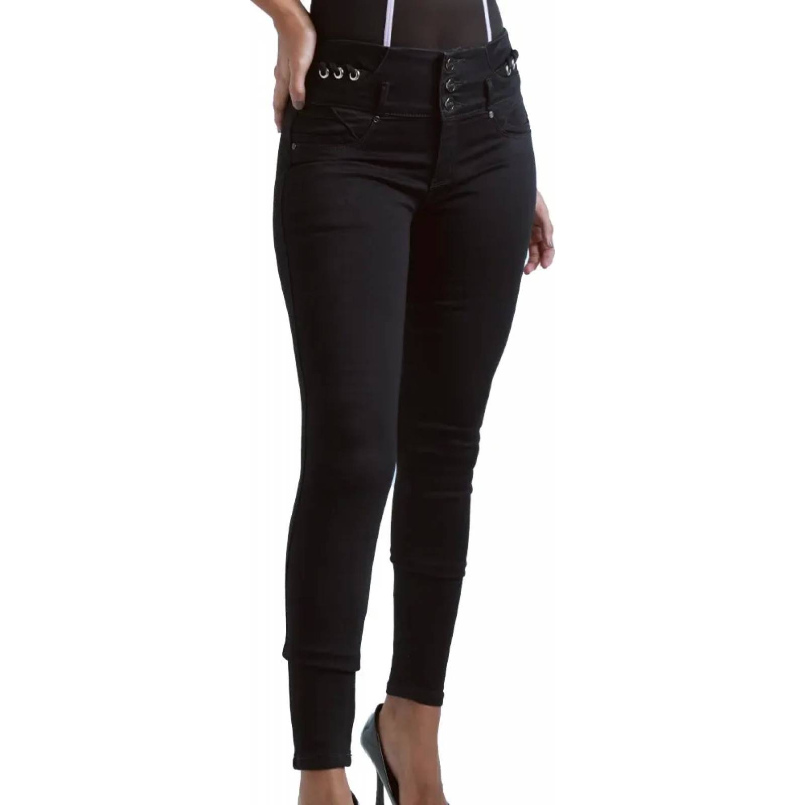 Jeans casual dama negro Praga Jeans modelo PRE3