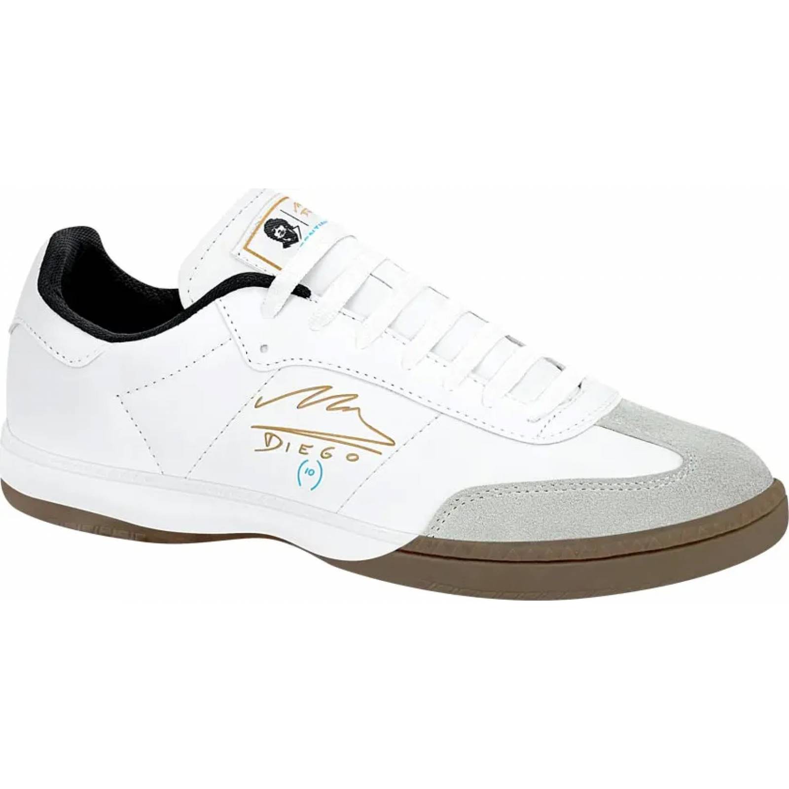 Tenis de futbol / tacos caballero blanco Maradona modelo 740