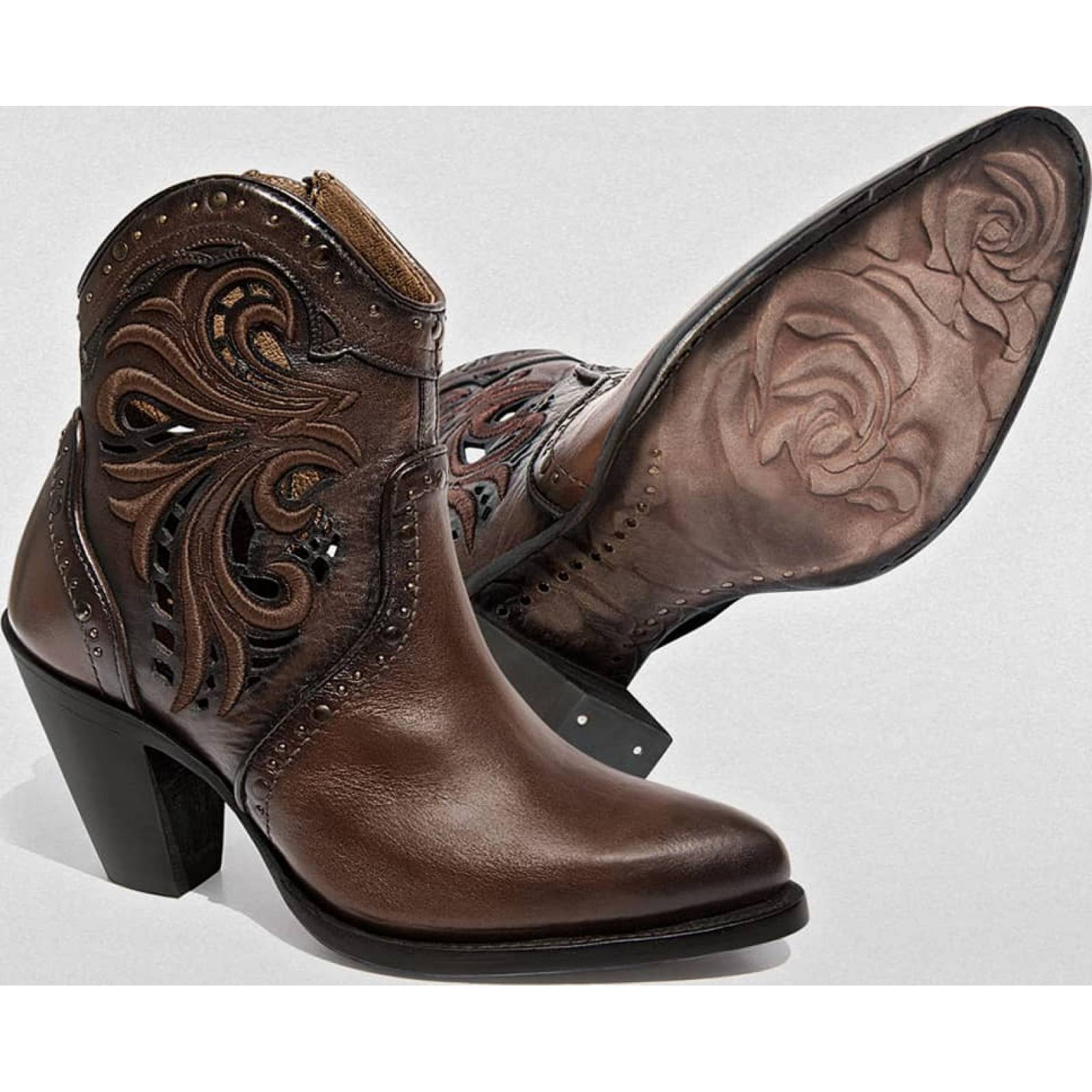 Bota vaquero vaqueras dama cafe piel Rio Grande modelo 9001