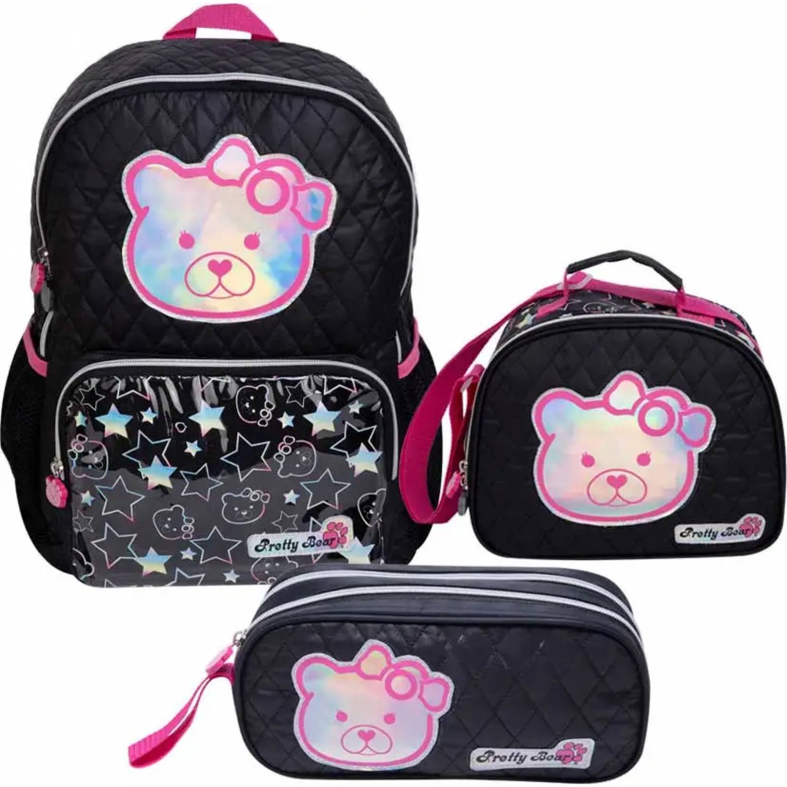 Backpack mochila/morral/maleta niña negro Stitch modelo 4474